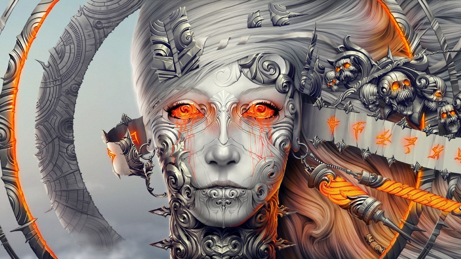Wallpaper #OW0dapcBycdYOYFTOnEz121 Science Fiction Androids Fantasy Girl Fantasy Art Face Digital Art