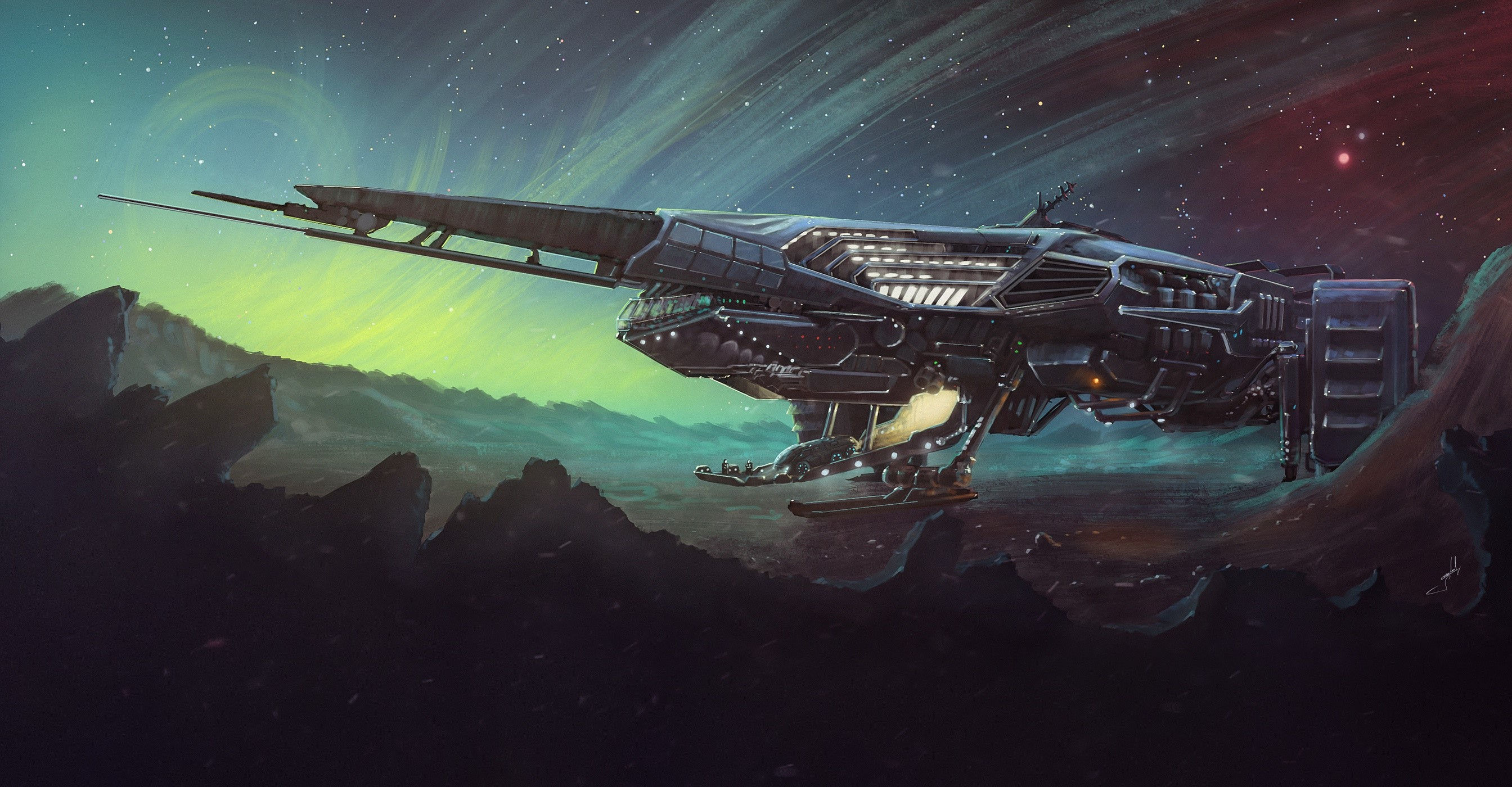Wallpaper #8miAIJMBSpphPi3-mS3Z214 Spaceship Science Fiction Vehicle Artwork Dmitrii Ustinov HD Wallpaper