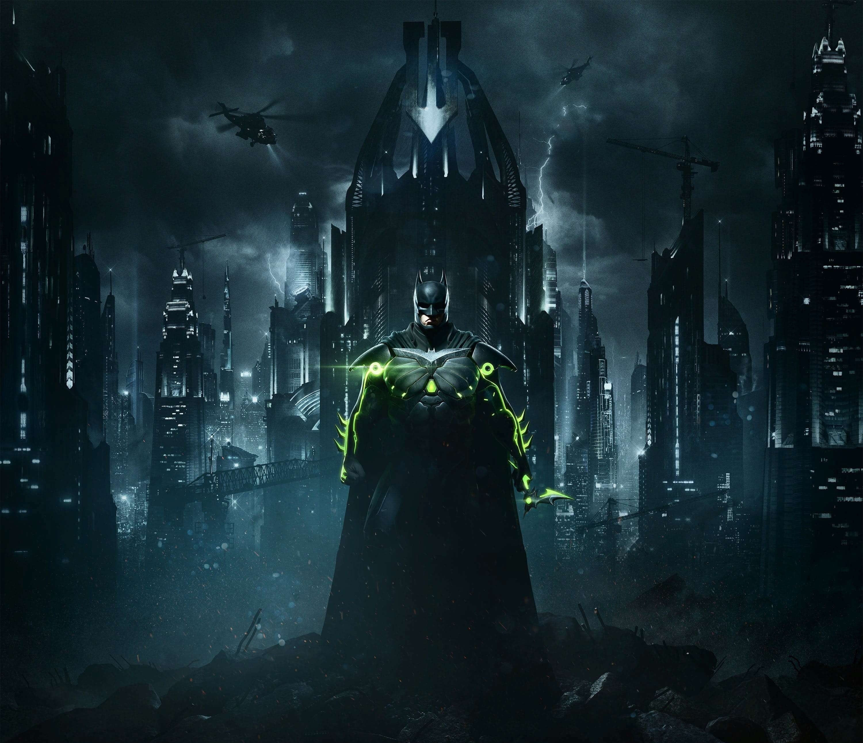 Wallpaper #eWgRG5MBSpphPi3-Fx6I156 4K Gotham Batman Moon Seifuku Bat DC Comics Yuusha Bruce Wayne