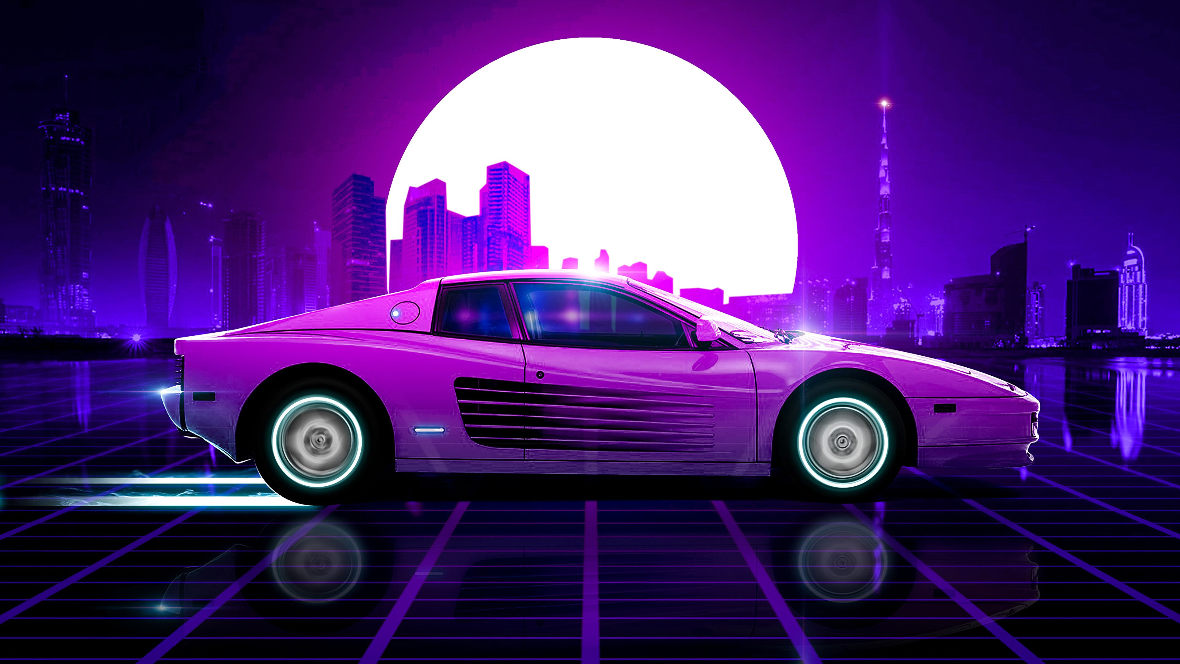 Wallpaper #qRmzDo8BtGB6xQ78WVoa28 Ferrari Cars HD 4K Synthwave Retrowave Deviantart Artist