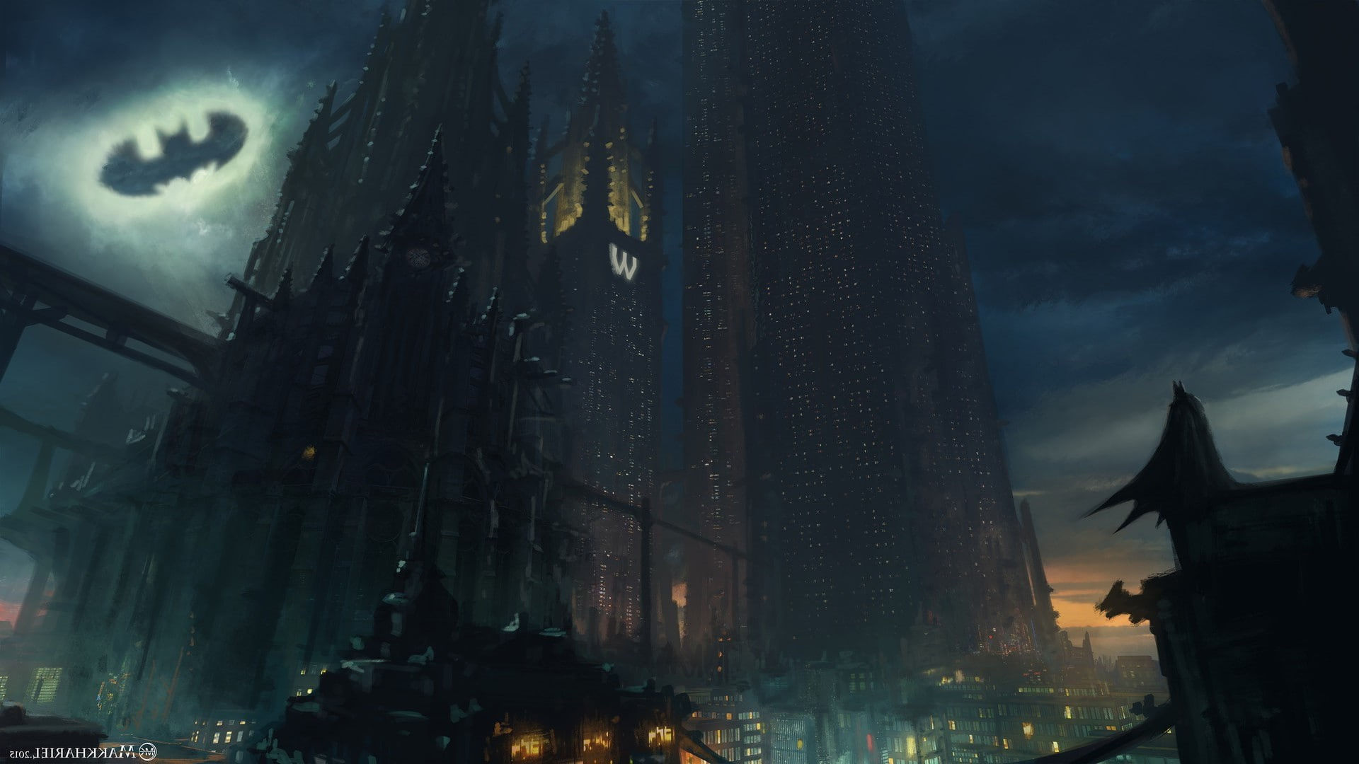 Wallpaper #b3279I4Bnwiau_P6fRDC9 Wallpaper Id 542933 Batman Bat Signal Gotham City 1080p Free Download