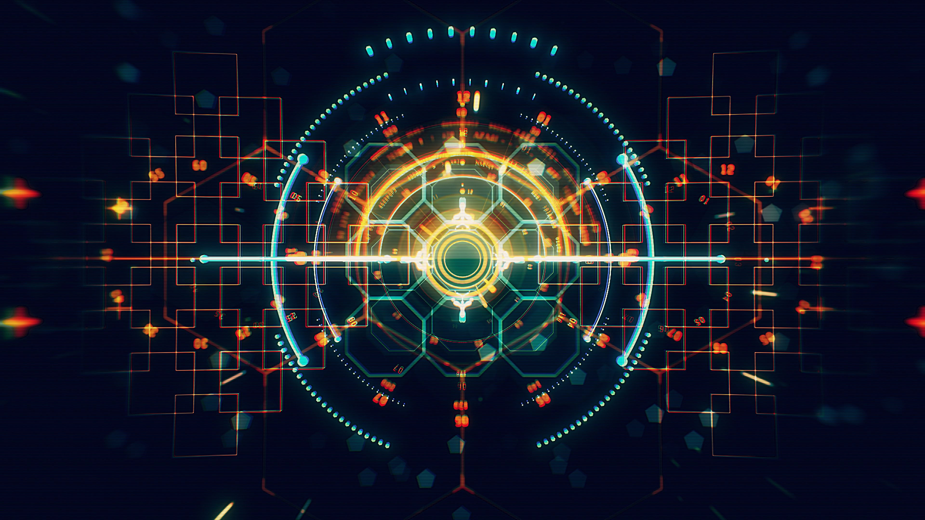 Wallpaper #2PCTgJcBi4JM6agGPiEu141 Hologram Pattern Glow Geometric Abstraction 4K HD Wallpaper
