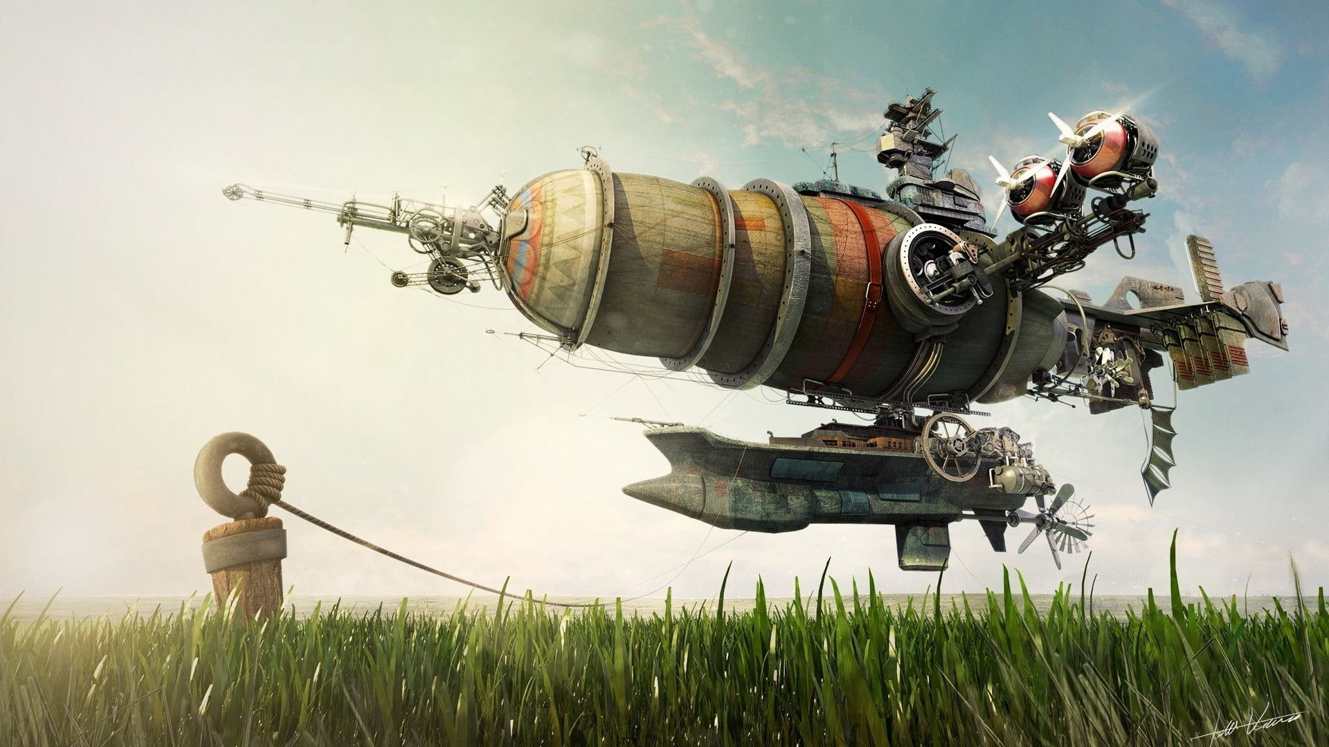 Wallpaper #5hkFF48BtGB6xQ78T25C57 Steampunk Airship HD Wallpapers