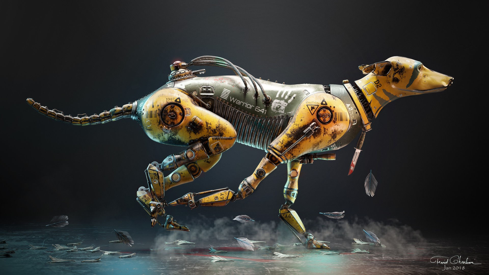 Wallpaper #32cE-5IBSpphPi3-g5LU74 Wallpaper Id 99729 Digital Art Artwork Animals Feathers Robot