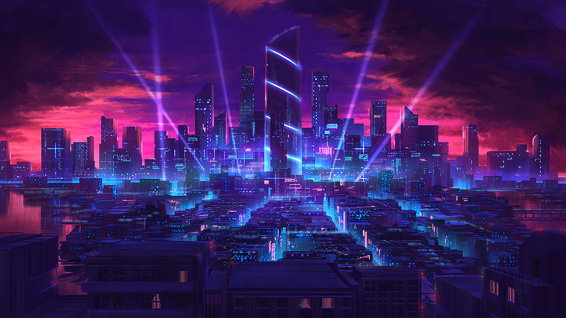 Wallpaper #whmgHo8BtGB6xQ78cXn613 Artwork Digital Lights Science Fiction Skyscraper City Cityscape