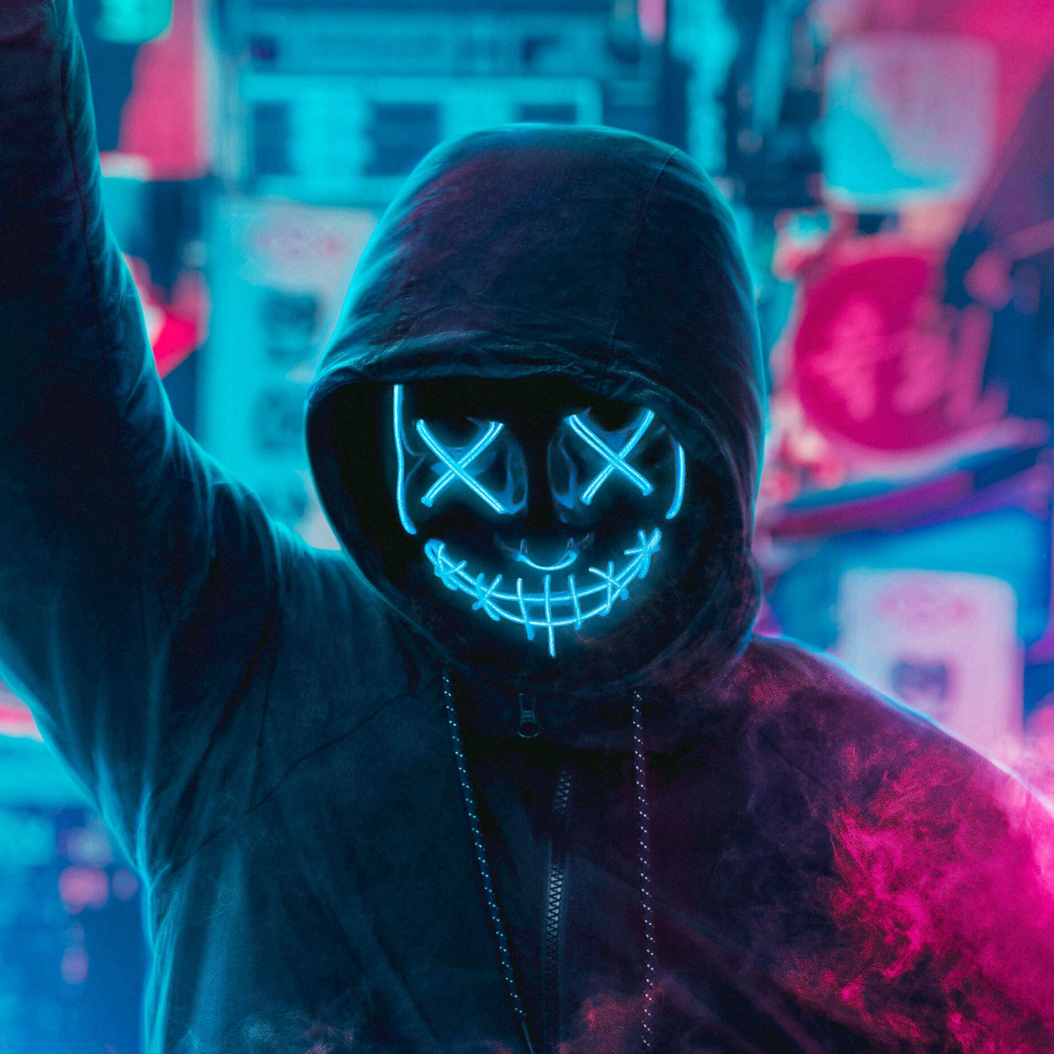 Wallpaper #2DFsNZMB5zzyi_yYVFb94 Hacker Mask Neon Wallpapers Wallpaper Cave