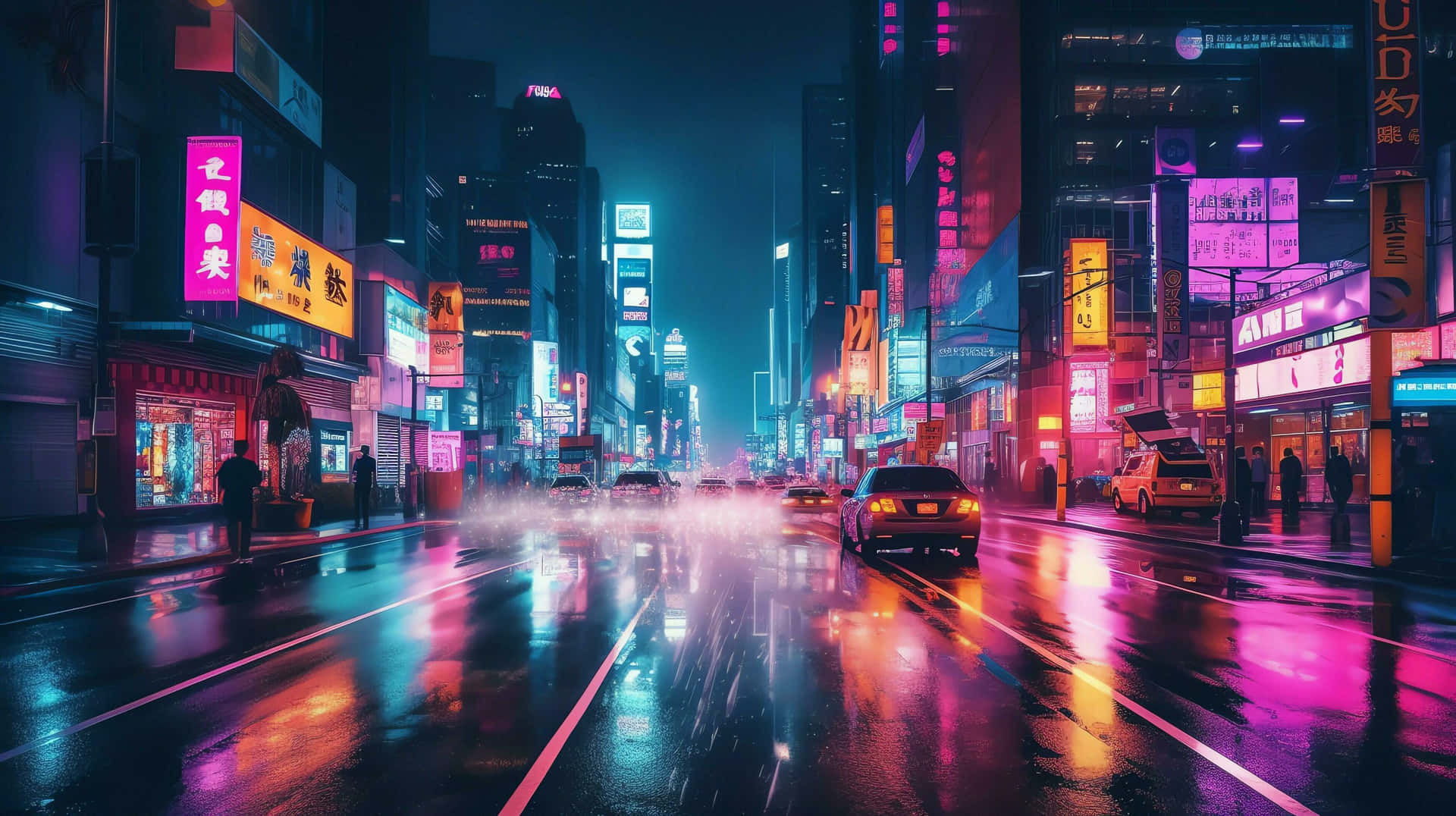 Wallpaper #H4uHc5cBcm9NJah-23Vj176 Download Neon Cyberpunk Cityscape Wallpaper Wallpaperscom