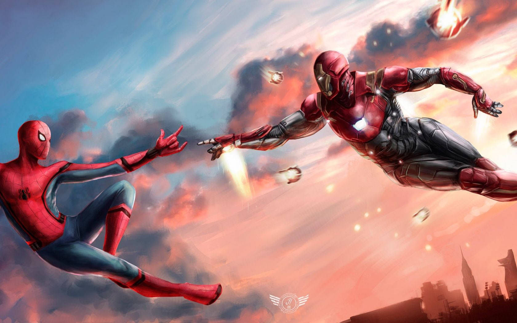 Wallpaper #dGdR9pIBSpphPi3-2IP132 Iron Spiderman vs Spiderman