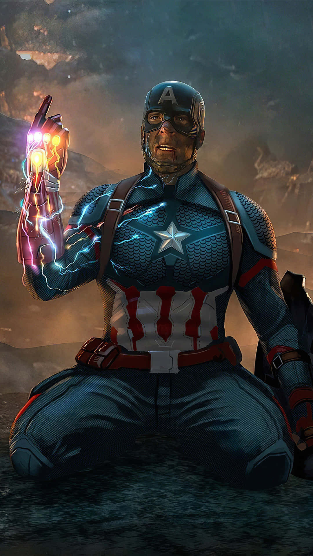 Wallpaper #g3PphI4BFI5NbQks7h0u51 Captain America Wielding the Infinity Gauntlet