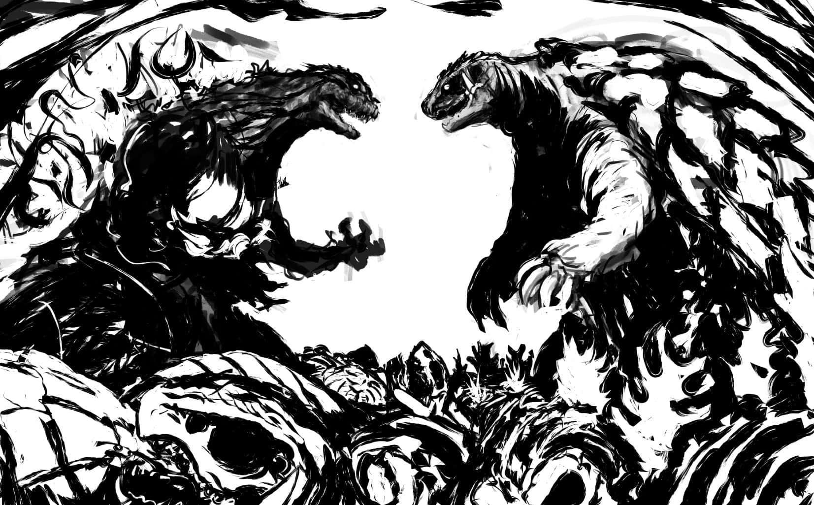 Wallpaper #wEDgL5MBJhL2WPbaU77v20 Download Epic Battle Godzilla vs Gamera Wallpaper Wallpaperscom