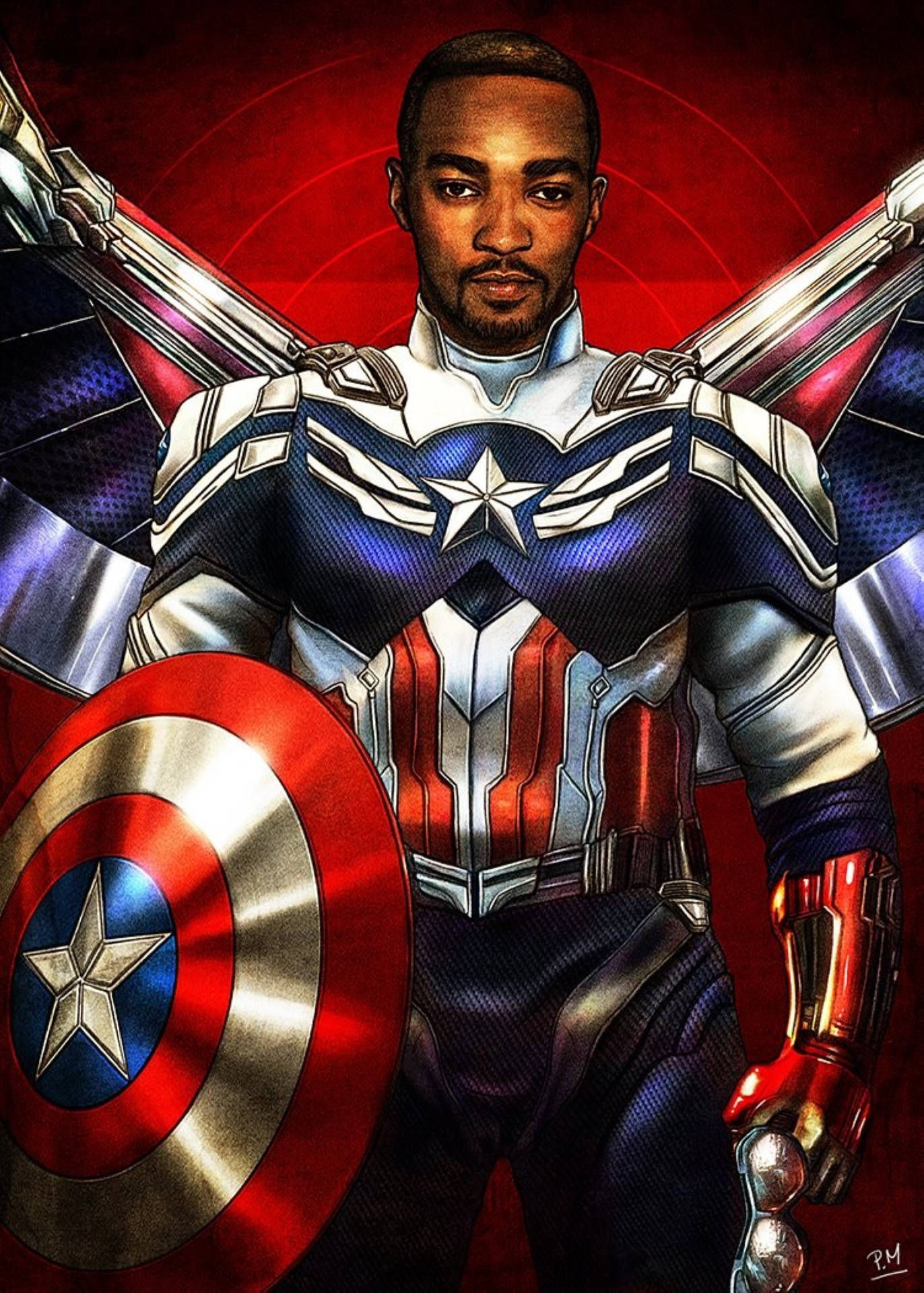 Wallpaper #GzHRNZMB5zzyi_yYiViU222 Download Anthony Mackie Captain America Fan Art Wallpaper Wallpaperscom