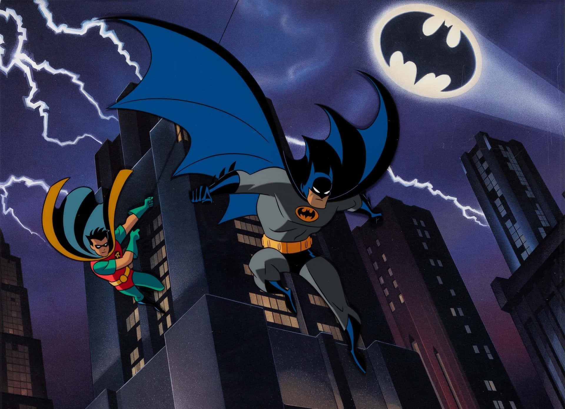 Wallpaper #fT9ZPJMBLiIJ4c9O-pFG194 Download Glowing Bat Signal Against a Dark Cloudy Sky Wallpaper