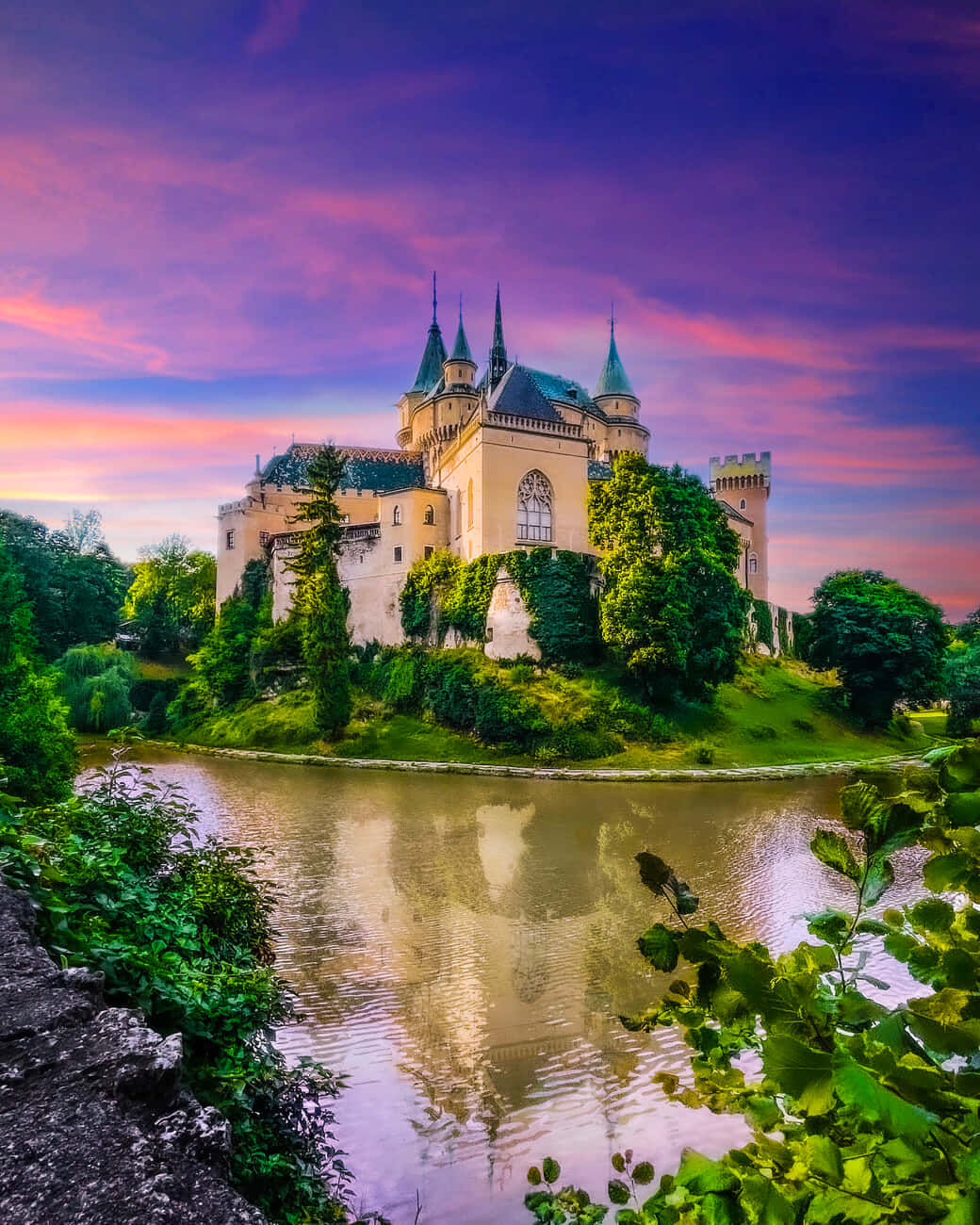 Wallpaper #aCaFl5cBNyflpn9r3YZD183 Download Bojnice Castle Purple Sky Wallpaper Wallpaperscom