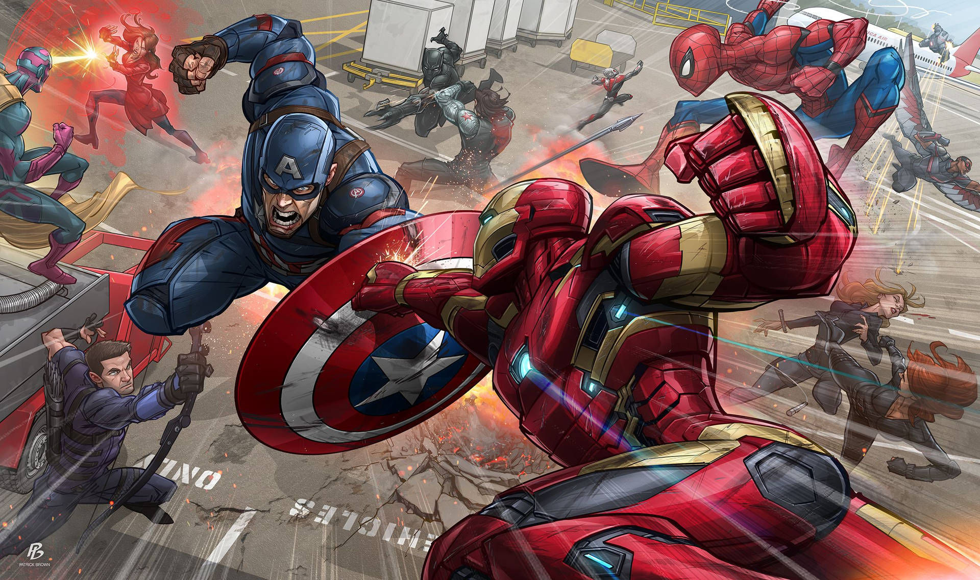 Wallpaper #xzEUNpMB5zzyi_yYV1iX59 Download Comics Iron Man vs Captain America Laptop Wallpaper