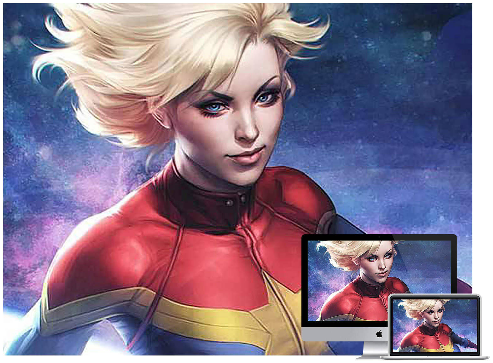 Wallpaper #cmjzE5MBSpphPi3-IQJQ176 Download Image Captain Marvel Working on Computer Wallpaper
