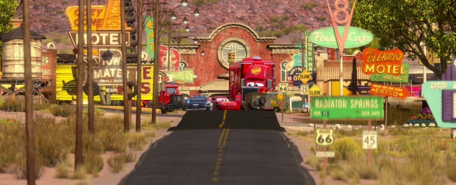 Wallpaper #04291 Radiator Springs Disney Pixar Cars Photo 33166901 Fanpop Desktop Background