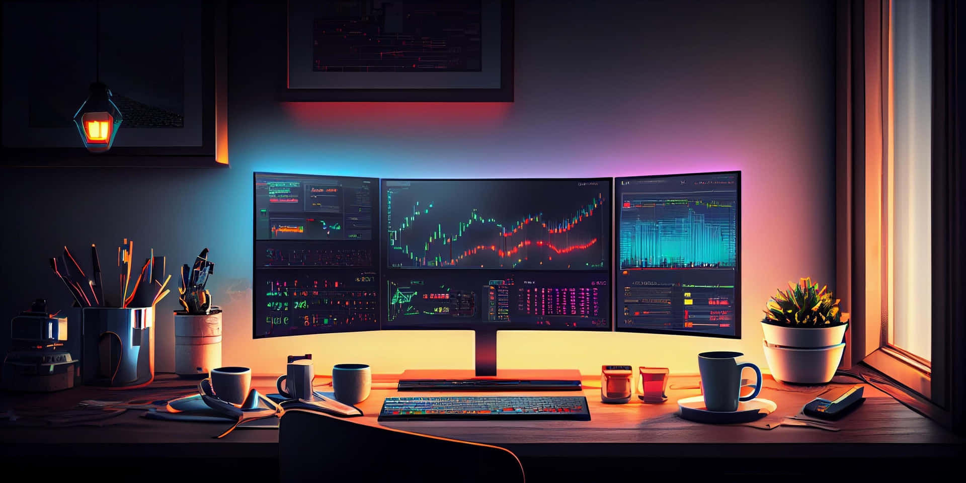 Wallpaper #o4sodJcBcm9NJah-bXV_181 Download Nighttime Trading Station Setup Wallpaper Wallpaperscom