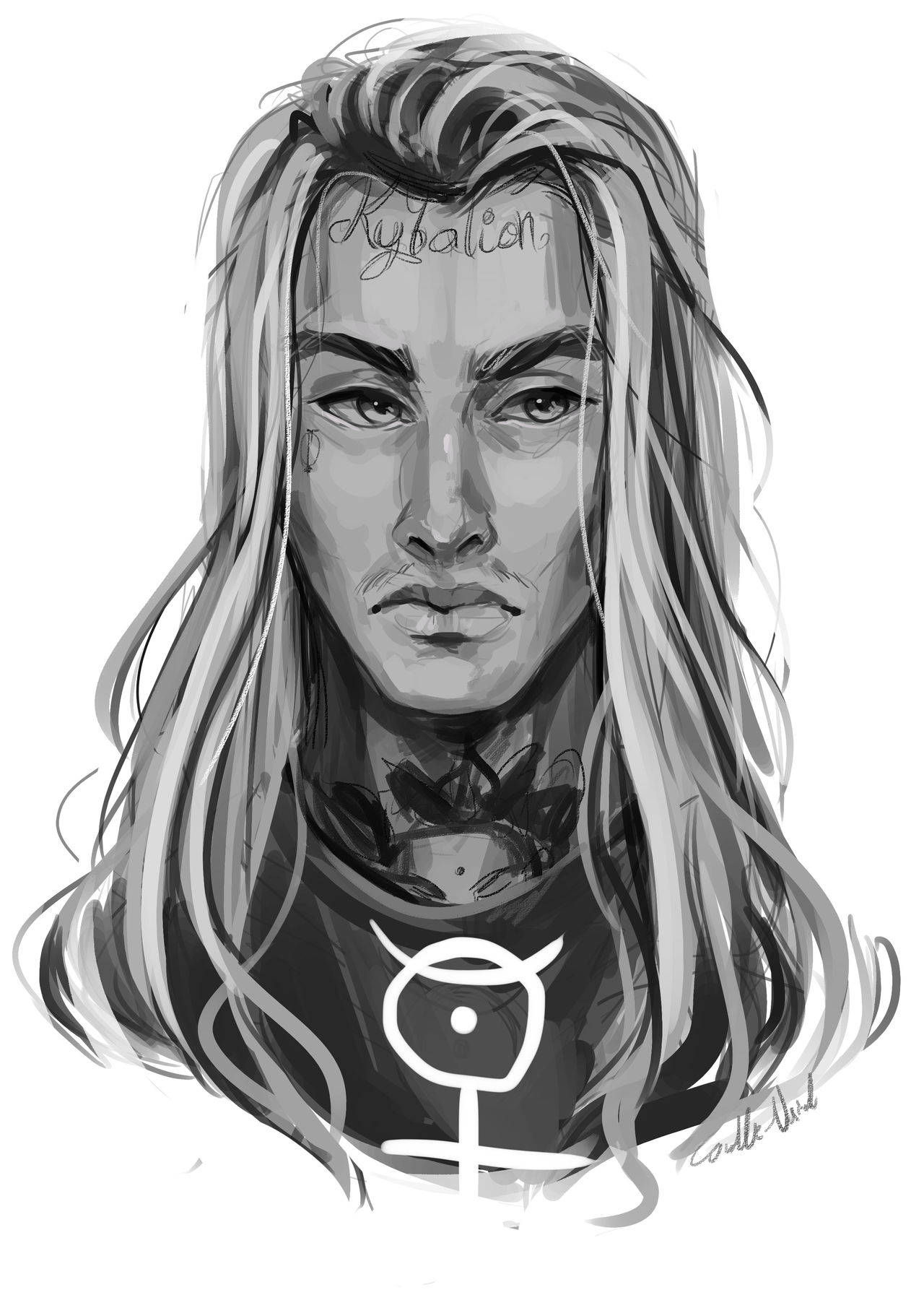 Wallpaper #DZ27ZJcBkAG5jTCH-LFh62 Download Ghostemane Greyscale Digital Illustration Wallpaper