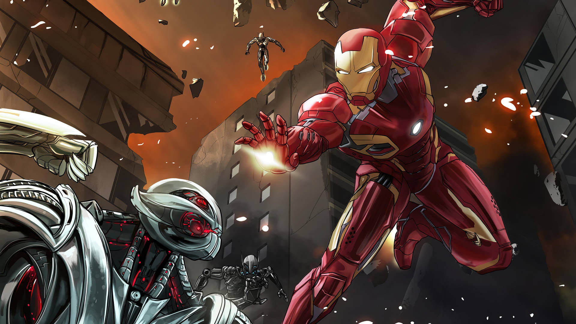 Wallpaper #WqWwOJMBVBiSkHCa7o4261 Download Iron Man Fighting Ultron Wallpaper Wallpaperscom