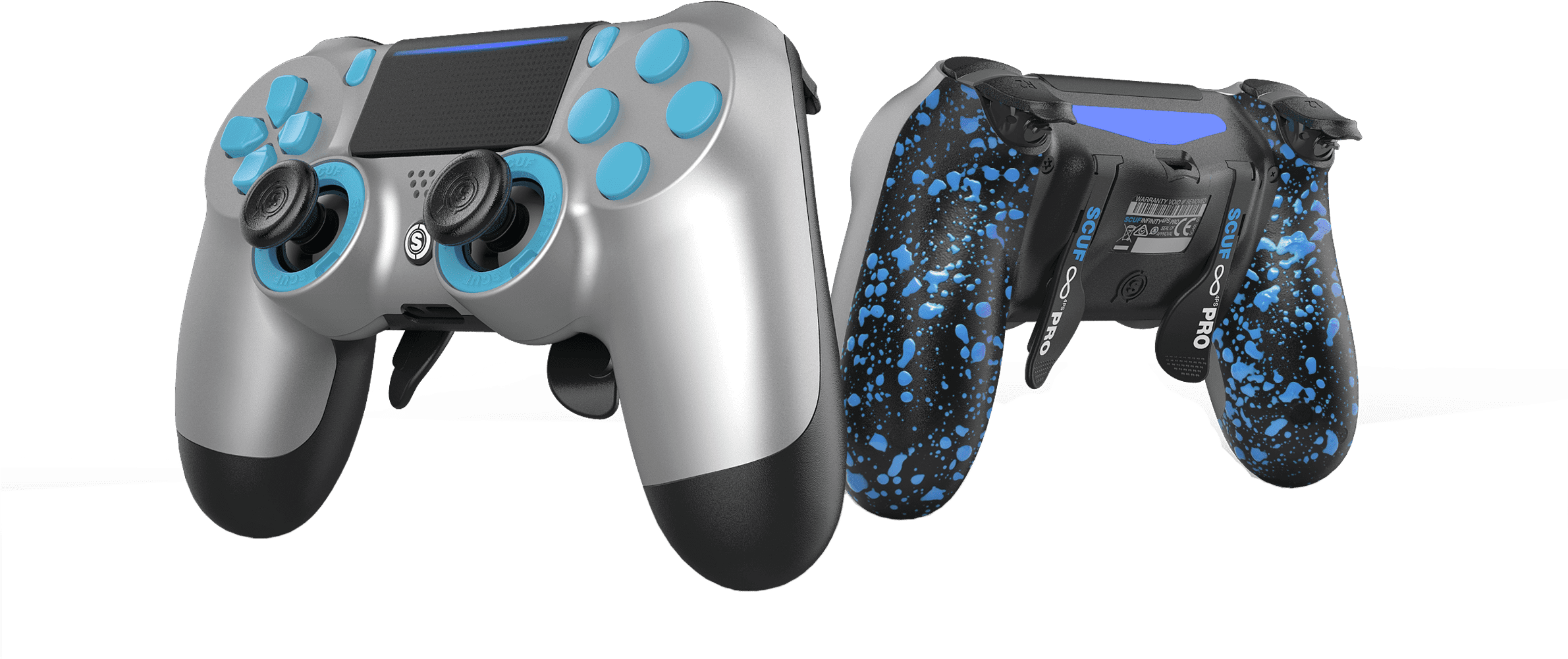 Wallpaper #9J3iY5cBkAG5jTCH1a-0174 Download Custom Dual Shock4 Controllers Silver Blue Splatter