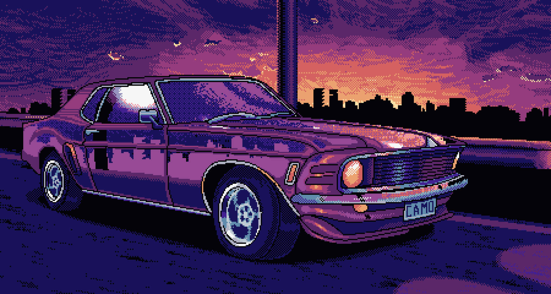 Wallpaper #42exDJMBSpphPi3-h9_r186 Download Mustang in a City Aesthetic Pixel Art Wallpaper Wallpaperscom