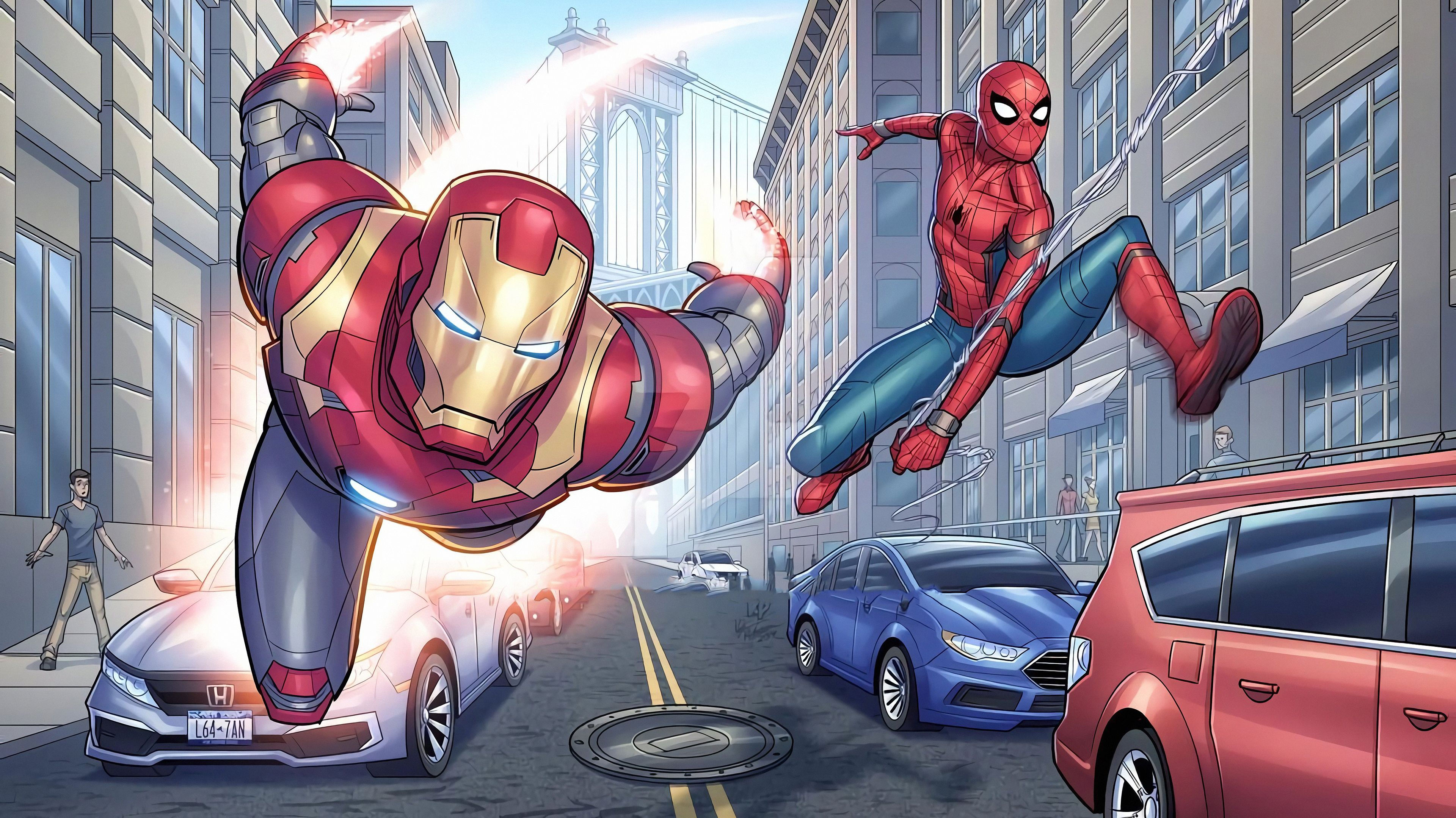 Wallpaper #dGdR9pIBSpphPi3-2IP168 Ironman and Spiderman Wallpaper