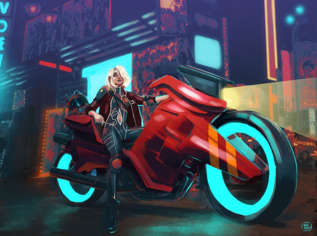 Wallpaper #3mf565IBSpphPi3-3E9y46 Cyberpunk Girl Futuristic Motorcycle Wallpapers Wallpaper Cave