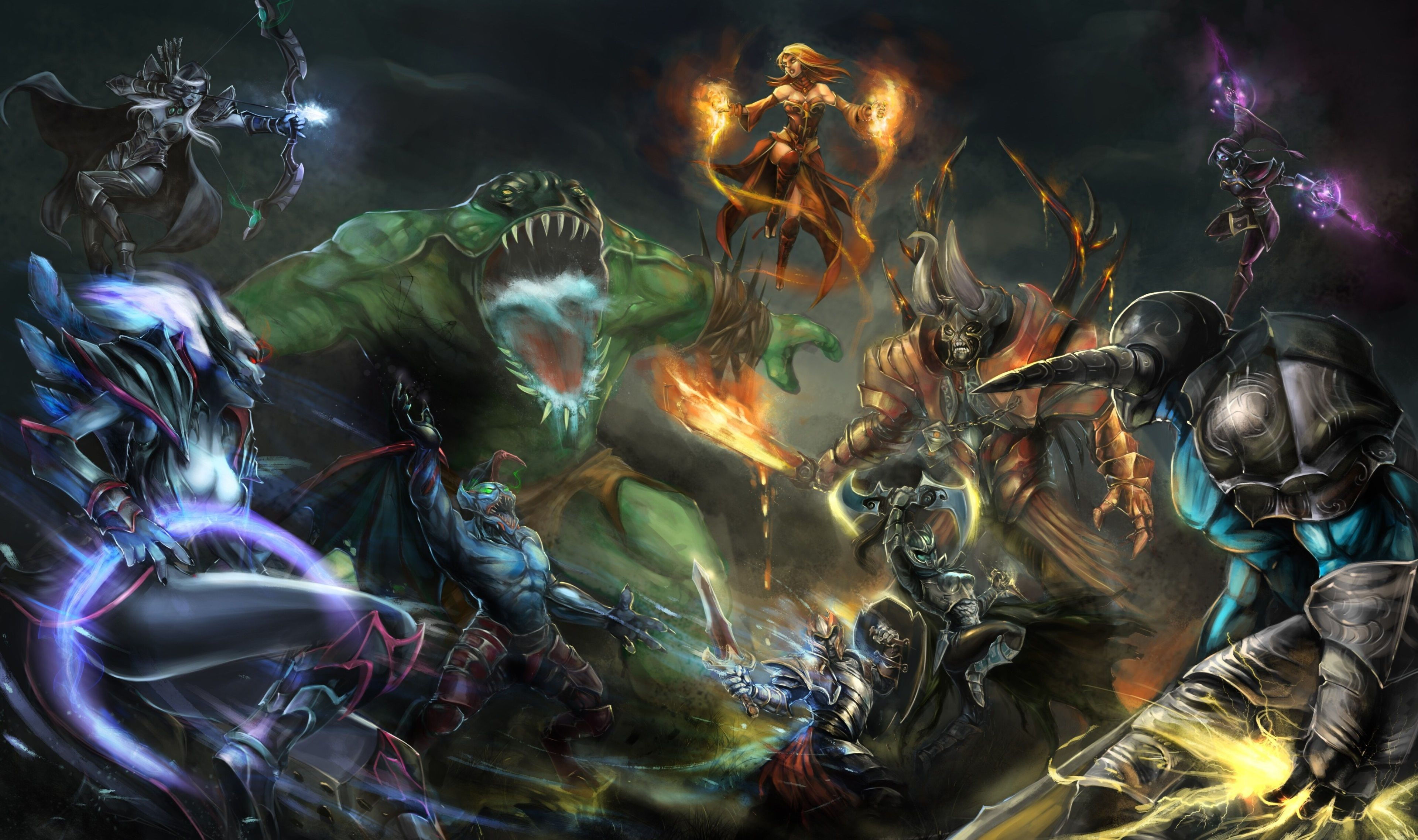 Wallpaper #5d1cd Wallpaper Epic Battle Dota 2 Heroes Night Stalker 4000x2500