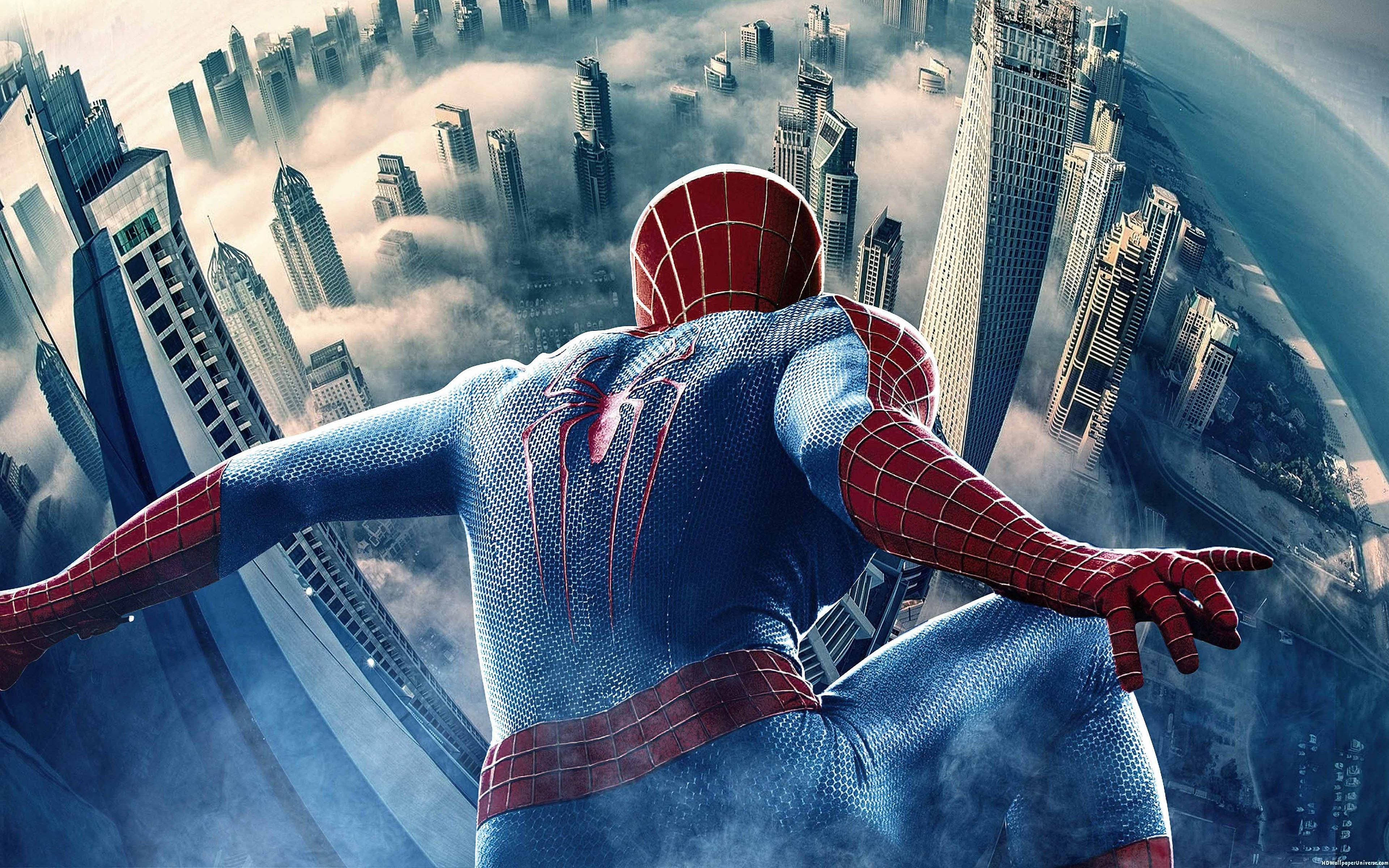 Wallpaper #fGhOGpMBSpphPi3-Iht4163 Download Spiderman Above City Buildings Wallpaper Wallpaperscom