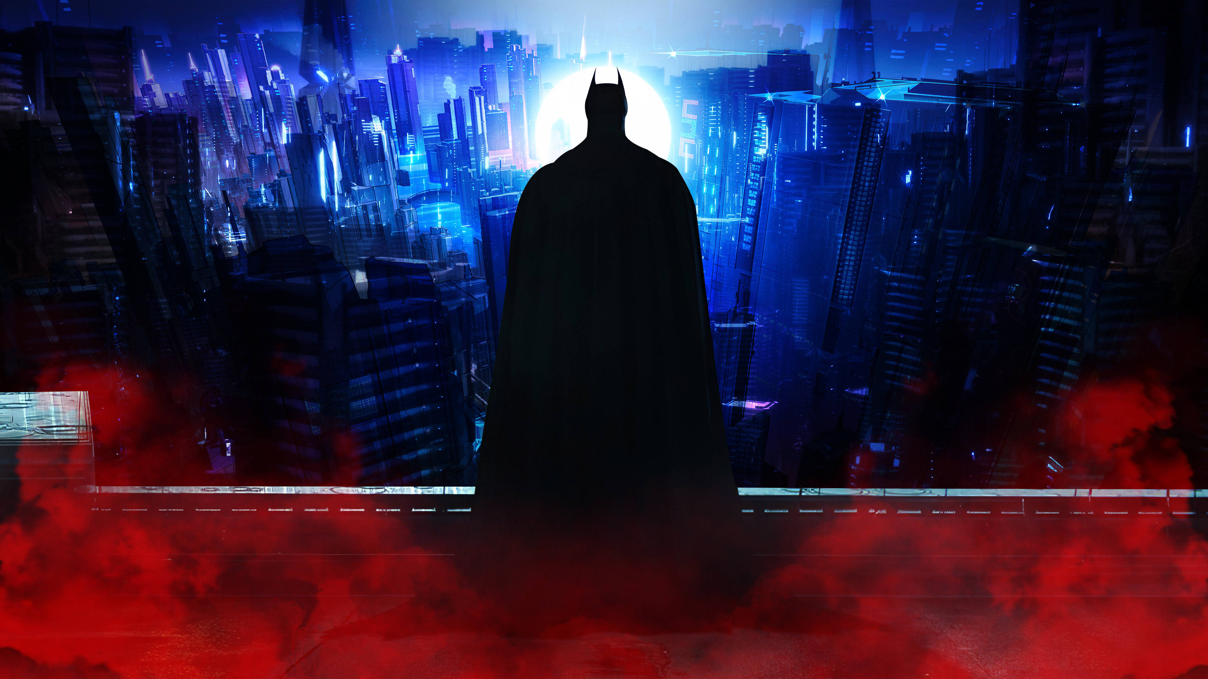Wallpaper #MGgJGZMBSpphPi3-IRVe143 Download Red and Blue 4K Gotham Batman Wallpaper Wallpaperscom