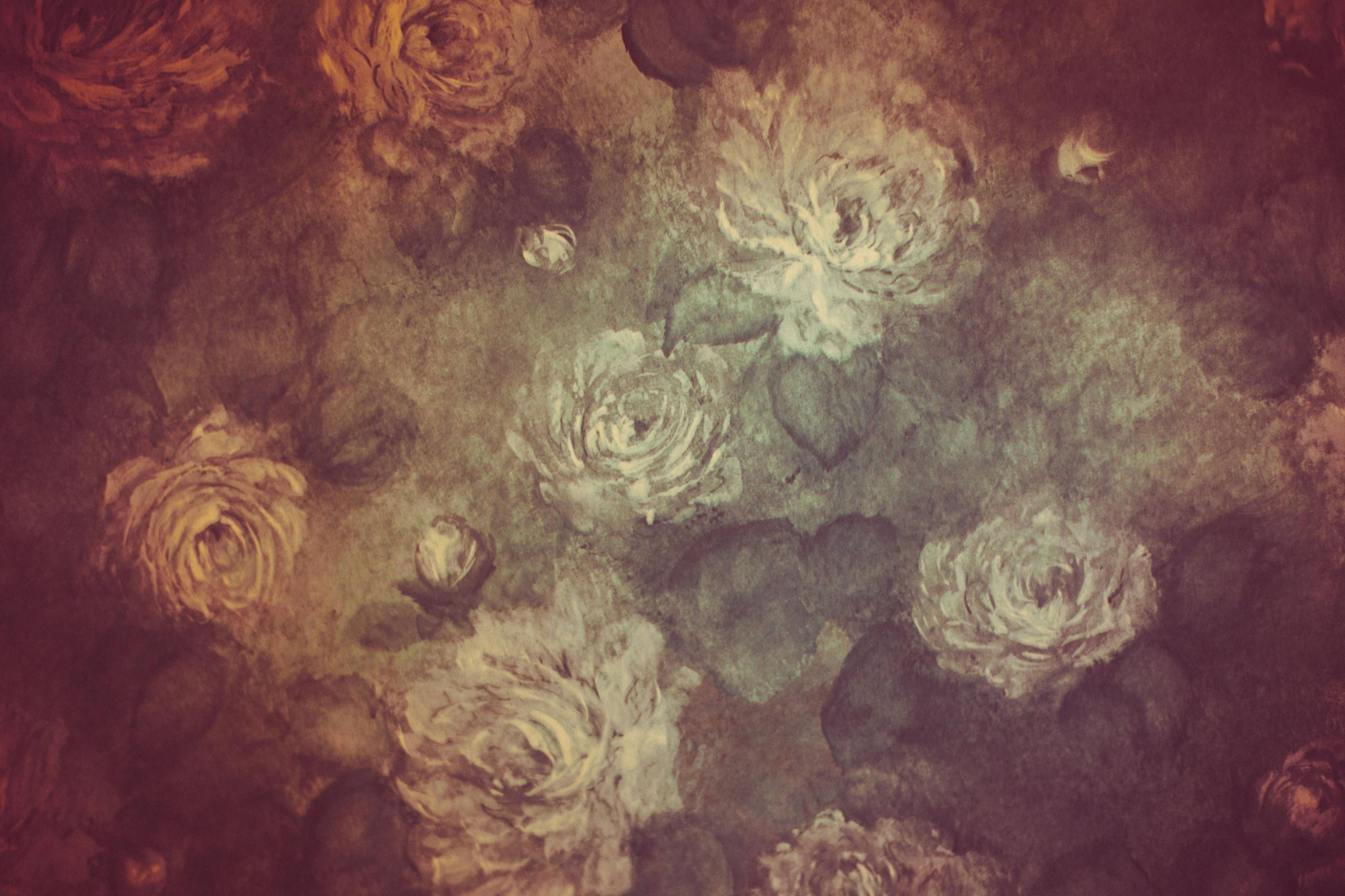 Wallpaper #c6067 Download Flower Tree Car House Retro Vintage Artistic Painting HD Wallpaper
