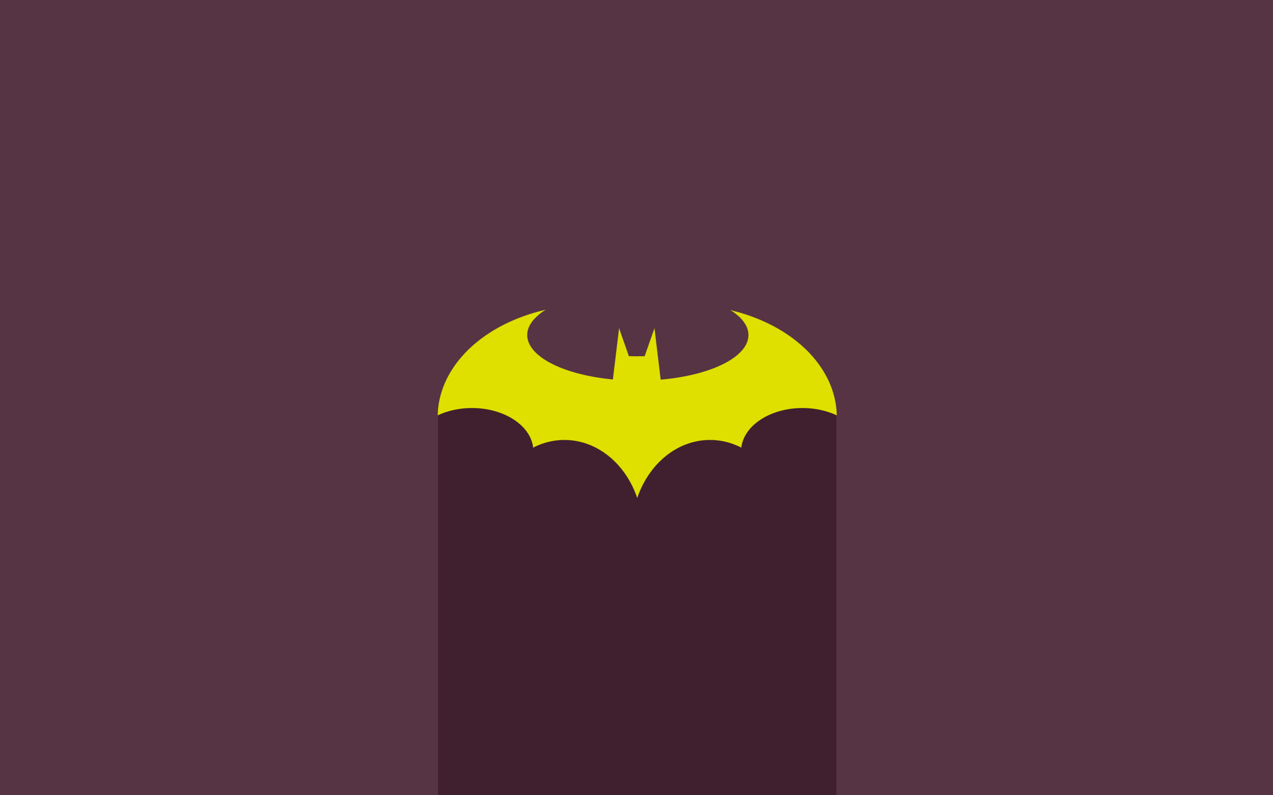 Wallpaper #wkXrlI4B7YBJg1BVIZ_-20 A Minimalist Yellow Batman Logo on a Purple Background