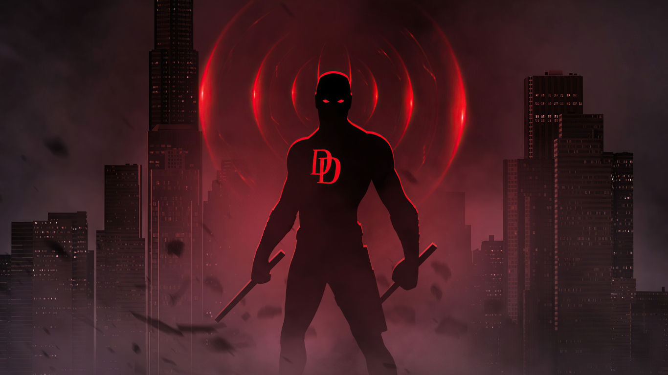 Wallpaper #ozGqNZMB5zzyi_yY9VfV231 Download Wallpaper 1366x768 Daredevil Fan Art Silhouette Tablet