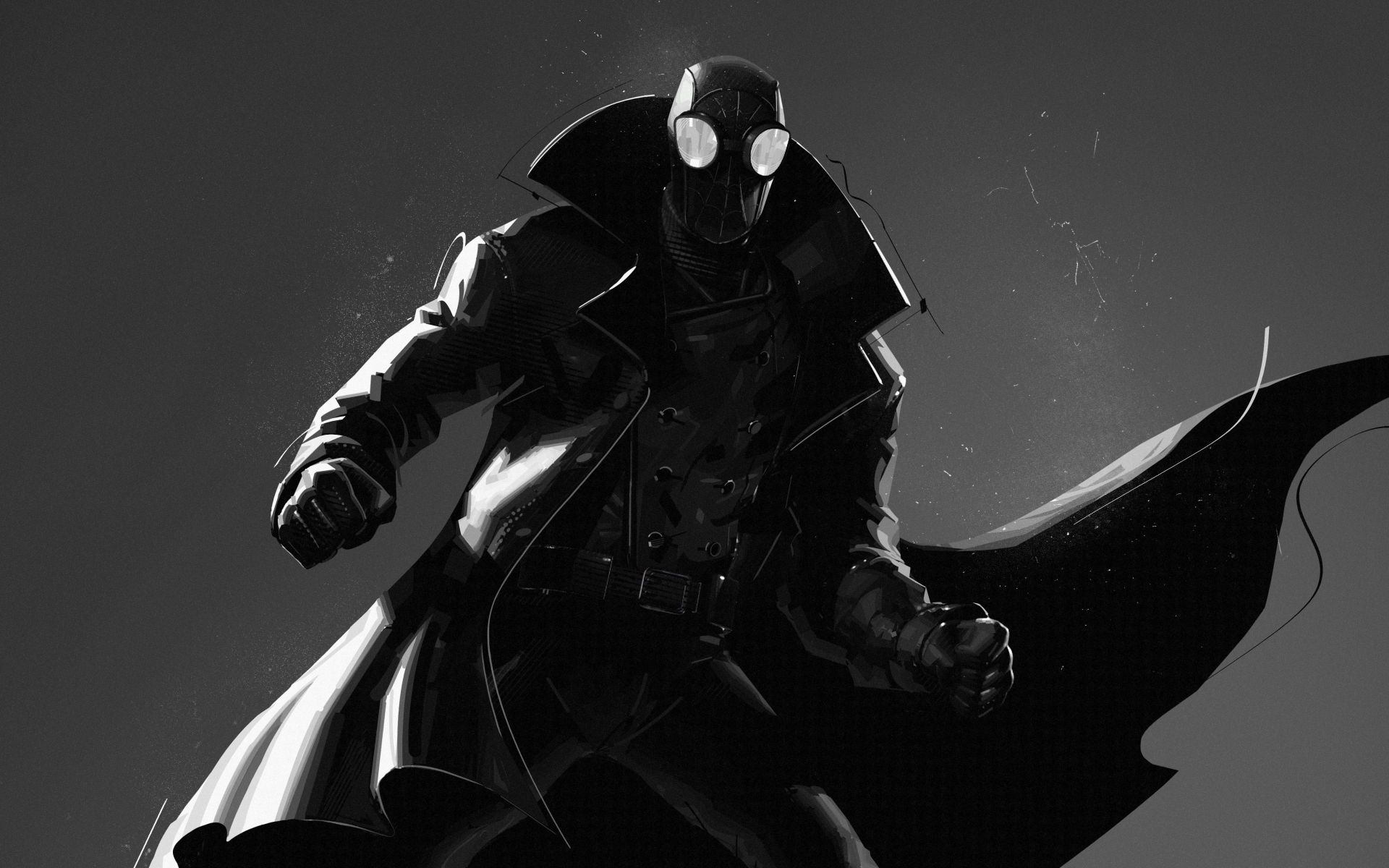 Wallpaper #qKU3MpMB0vj5YdARFNOs223 Download Wallpaper 1920x1200 Spider Man Noir Bw Monochrome Superhero