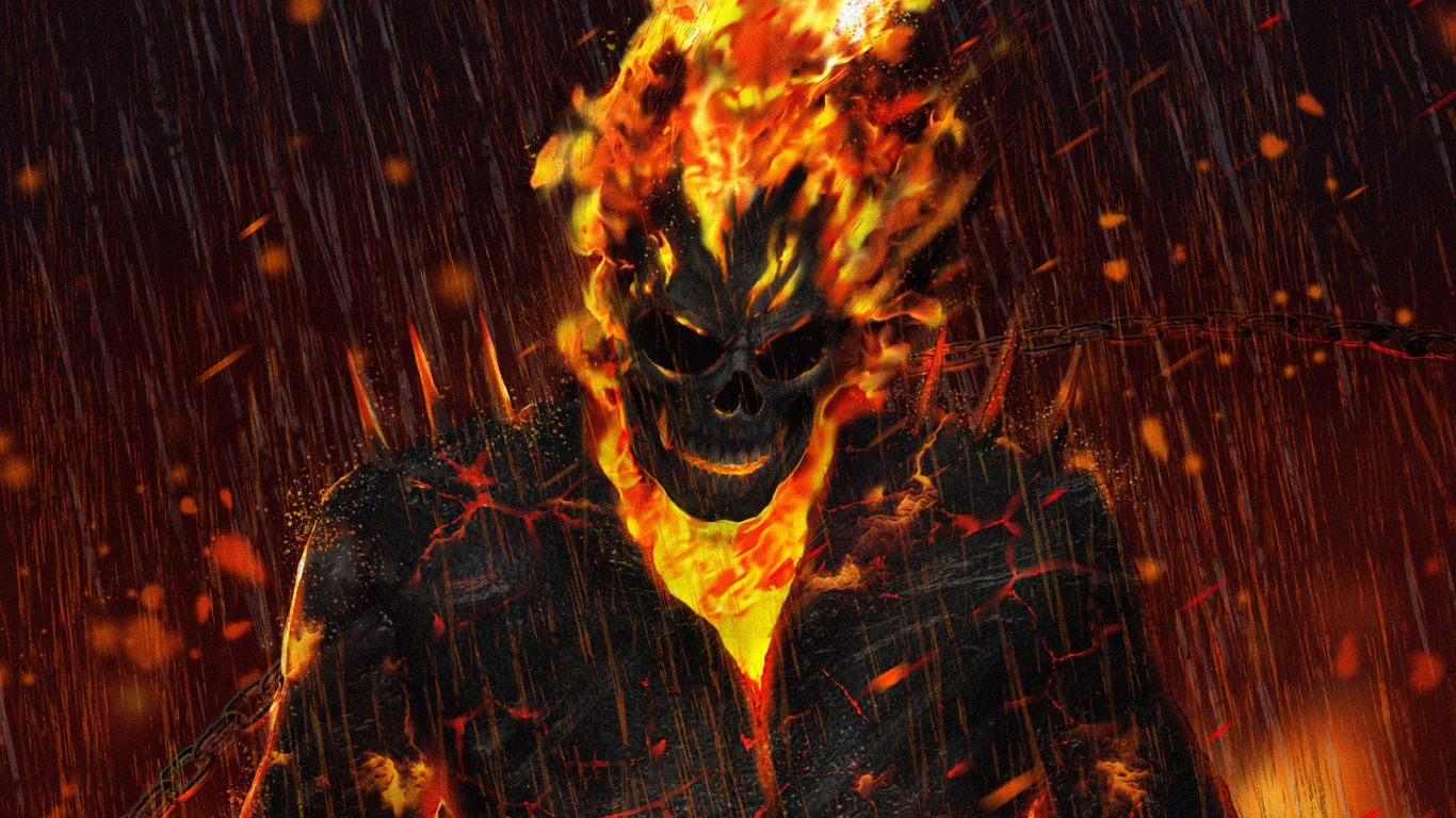 Wallpaper #8fQZOpMBKFX8bn3rGXdZ51 Download Wallpaper 1366x768 Ghost Rider Artwork Marvel Tablet