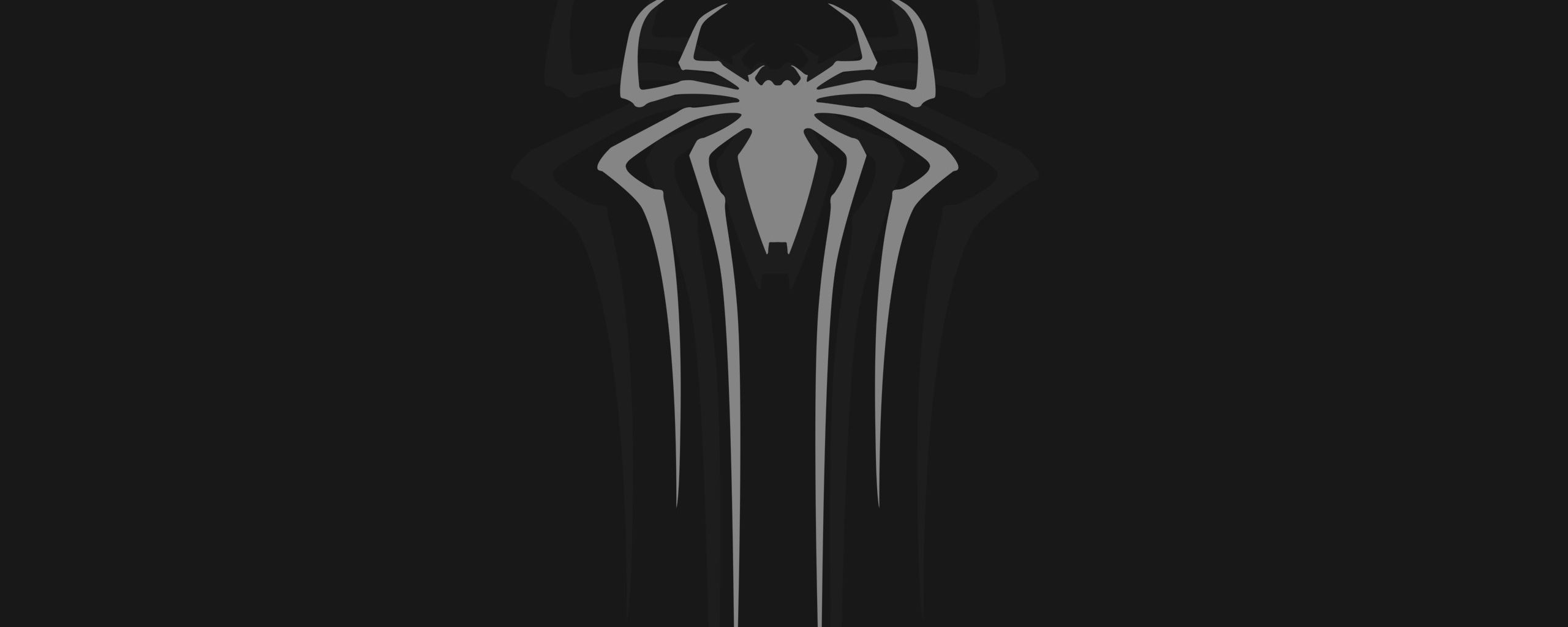 Wallpaper #vWhpHJMBSpphPi3-aSLA224 Download Wallpaper 2560x1024 Logo Gray Spider Man Minimal Dark