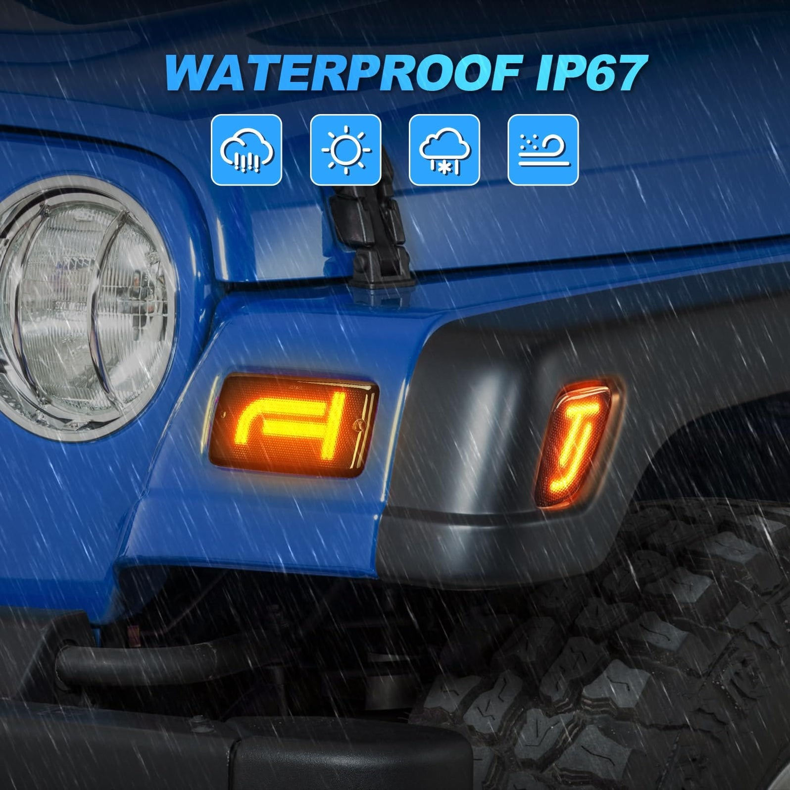 Wallpaper #wv-KZ5MB3lSXT3zU4OIN26 Suparee Jeep New LED Turn Signal Side Marker Lights for Wrangler Tj