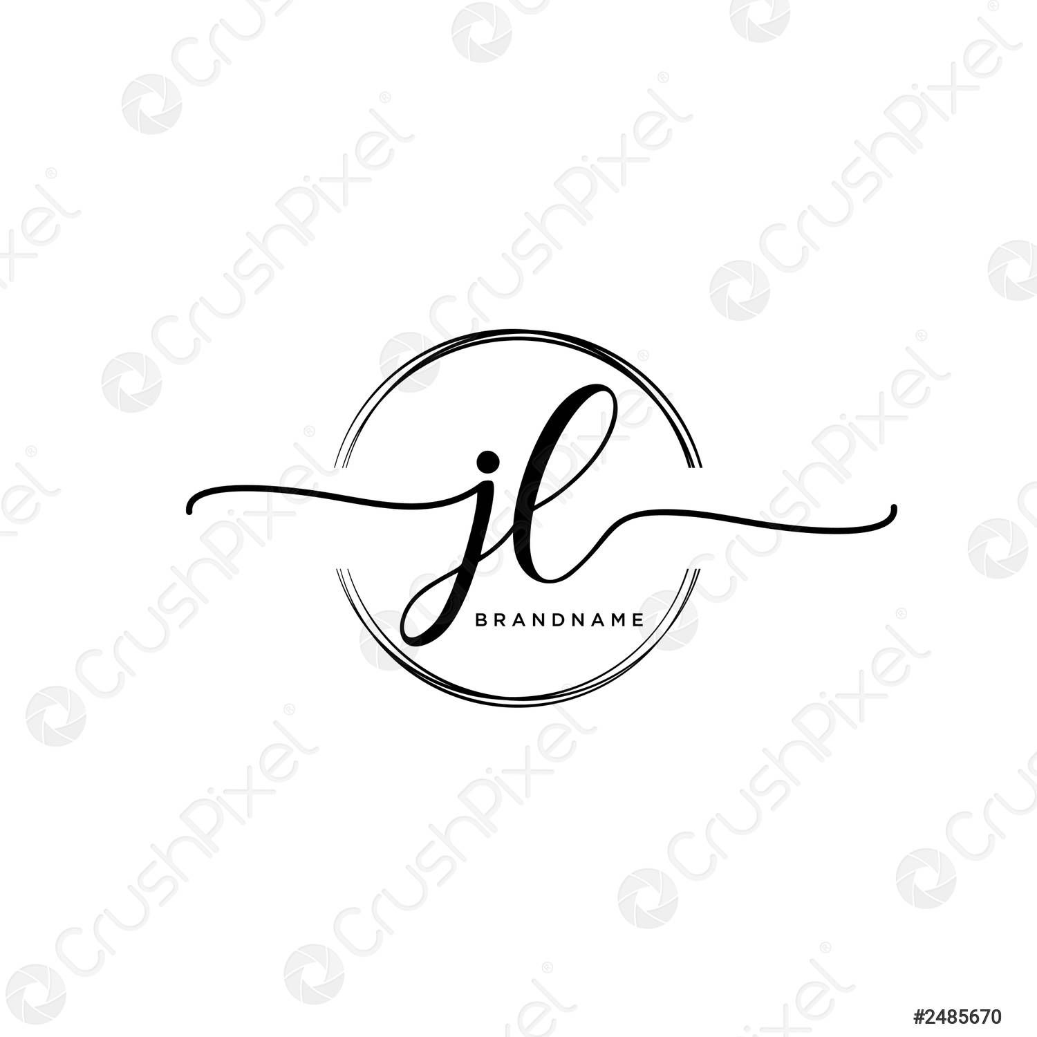 Wallpaper #32gDHZMBSpphPi3-UySa69 Jl Initial Handwriting Logo with Circle Template Vector Stock Vector