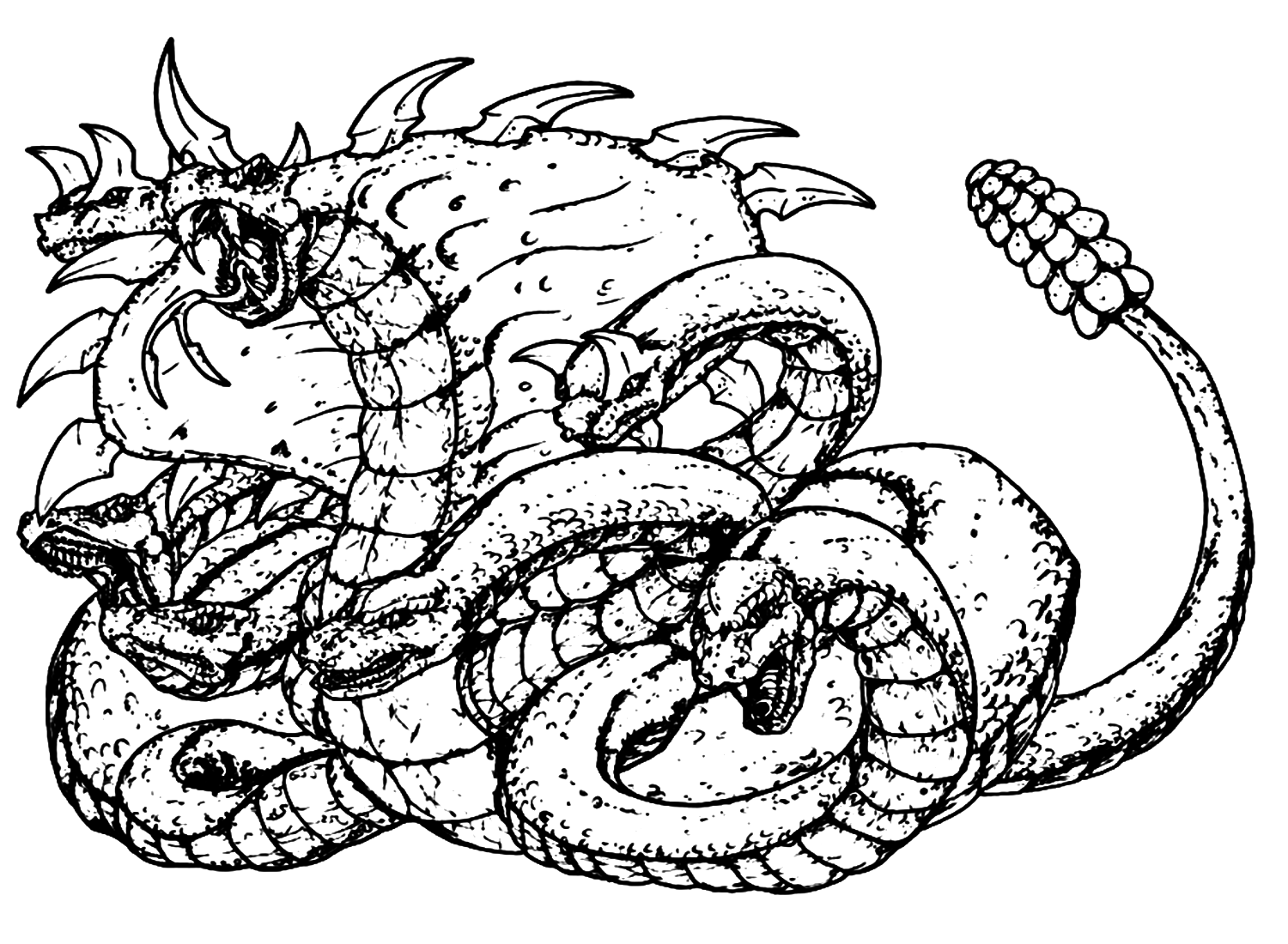 Wallpaper #e2cOBpMBSpphPi3-b78W375 Scary Hydra Coloring Page Free Printable Coloring Pages