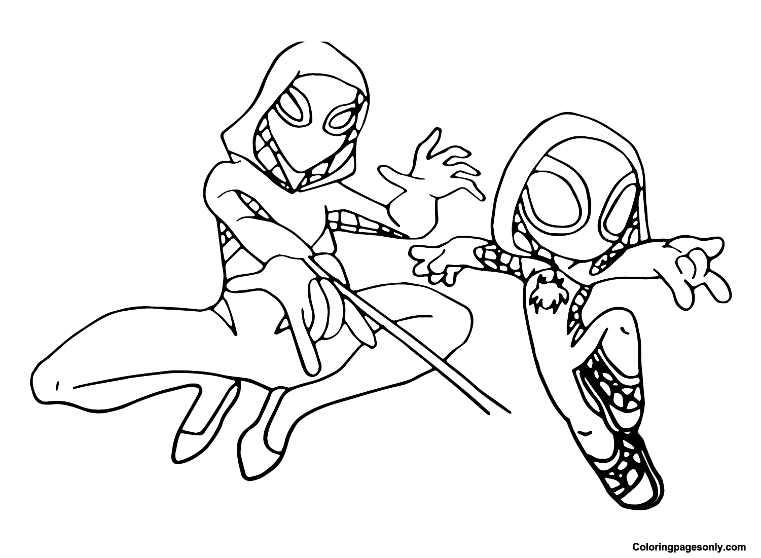 Wallpaper #L_SwOZMBKFX8bn3re3dB205 Spider Gwen Coloring Page Free Printable Coloring Pages