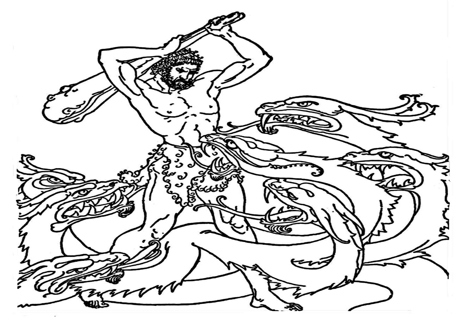 Wallpaper #e2cOBpMBSpphPi3-b78W301 Heracles Fighting the Hydra Coloring Page Free Printable Coloring Pages