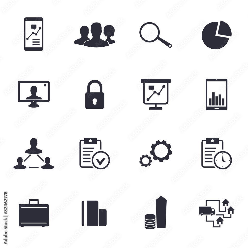 Wallpaper #wZyy4ZIBZHQxiYarrLy4238 16 Business Icons Set on White Vector Illustration Eps10 Vector De