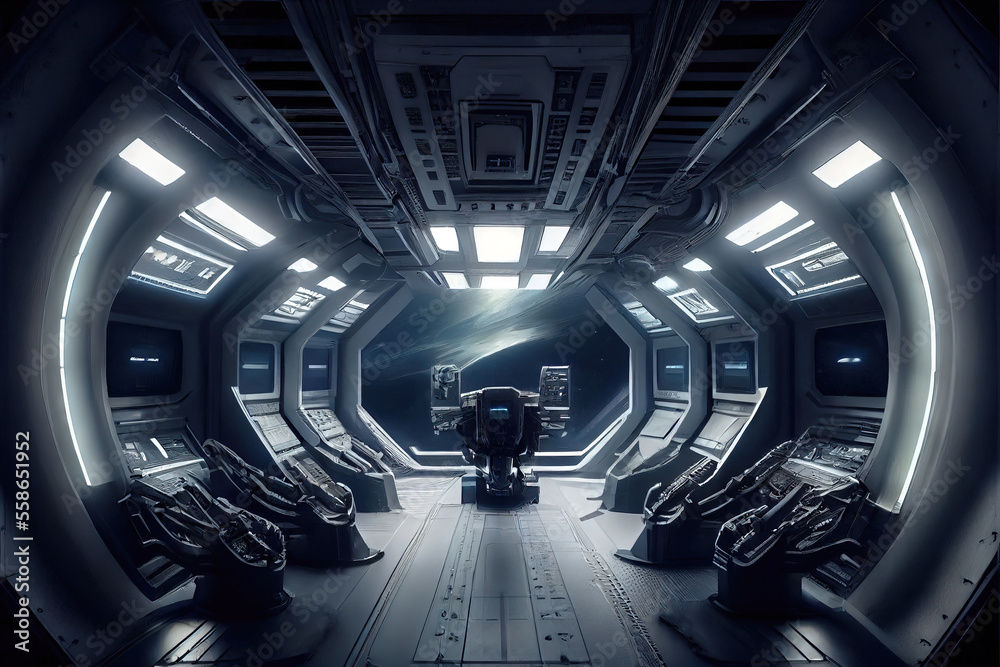 Wallpaper #r7gj2JIBJvJKYCmEhOZY78 Spaceship or Space Station Interior Inside Dark Futuristic Control