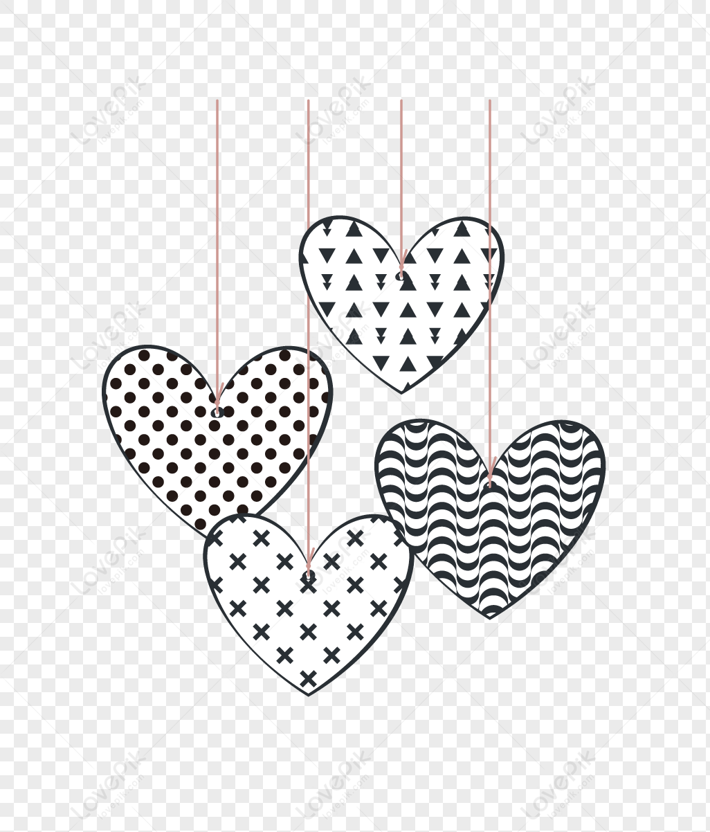 Wallpaper #12eRAJMBSpphPi3-GKYv91 Black and White Hearts Design Pattern Transparent Background Png Clip