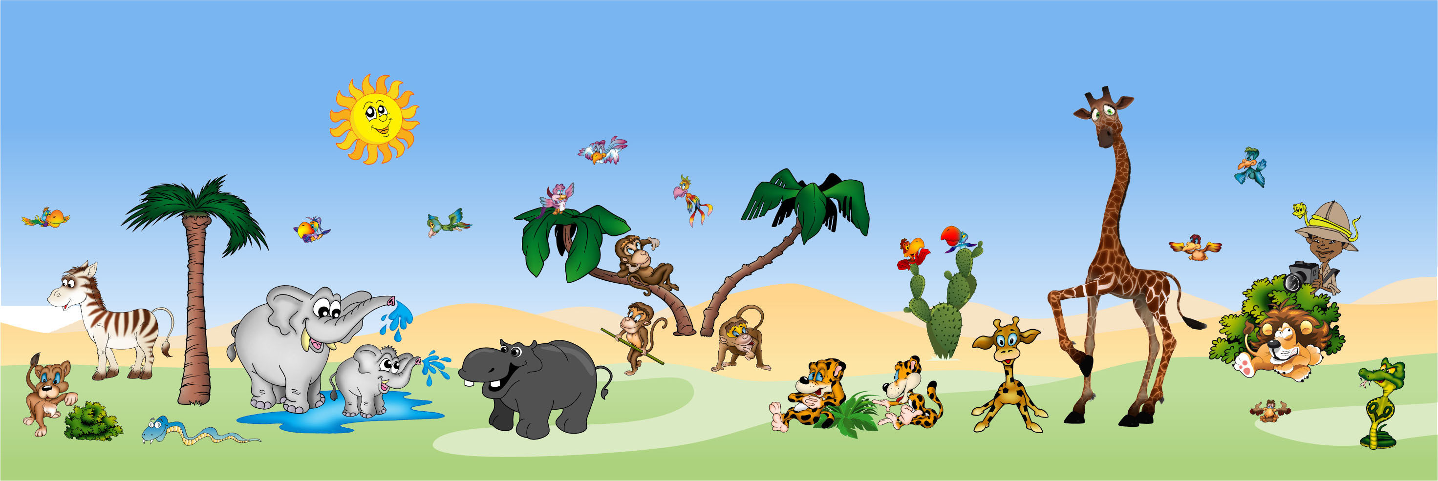 Wallpaper #03c4b Happy Jungle Safari Birthday Our Amhiraya Studio