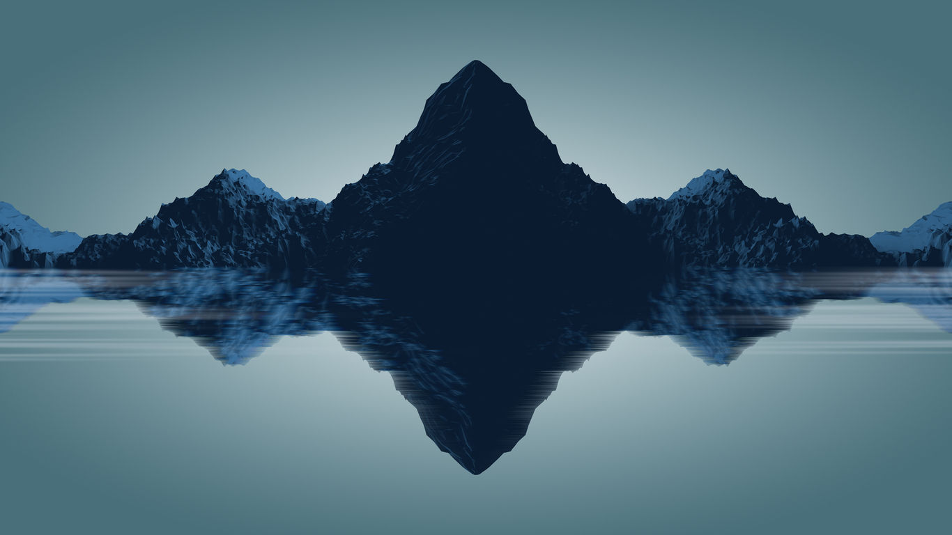 Wallpaper #3ded5 1920x1080 Resolution Mountain Minimalist Night 1080p Laptop Full HD