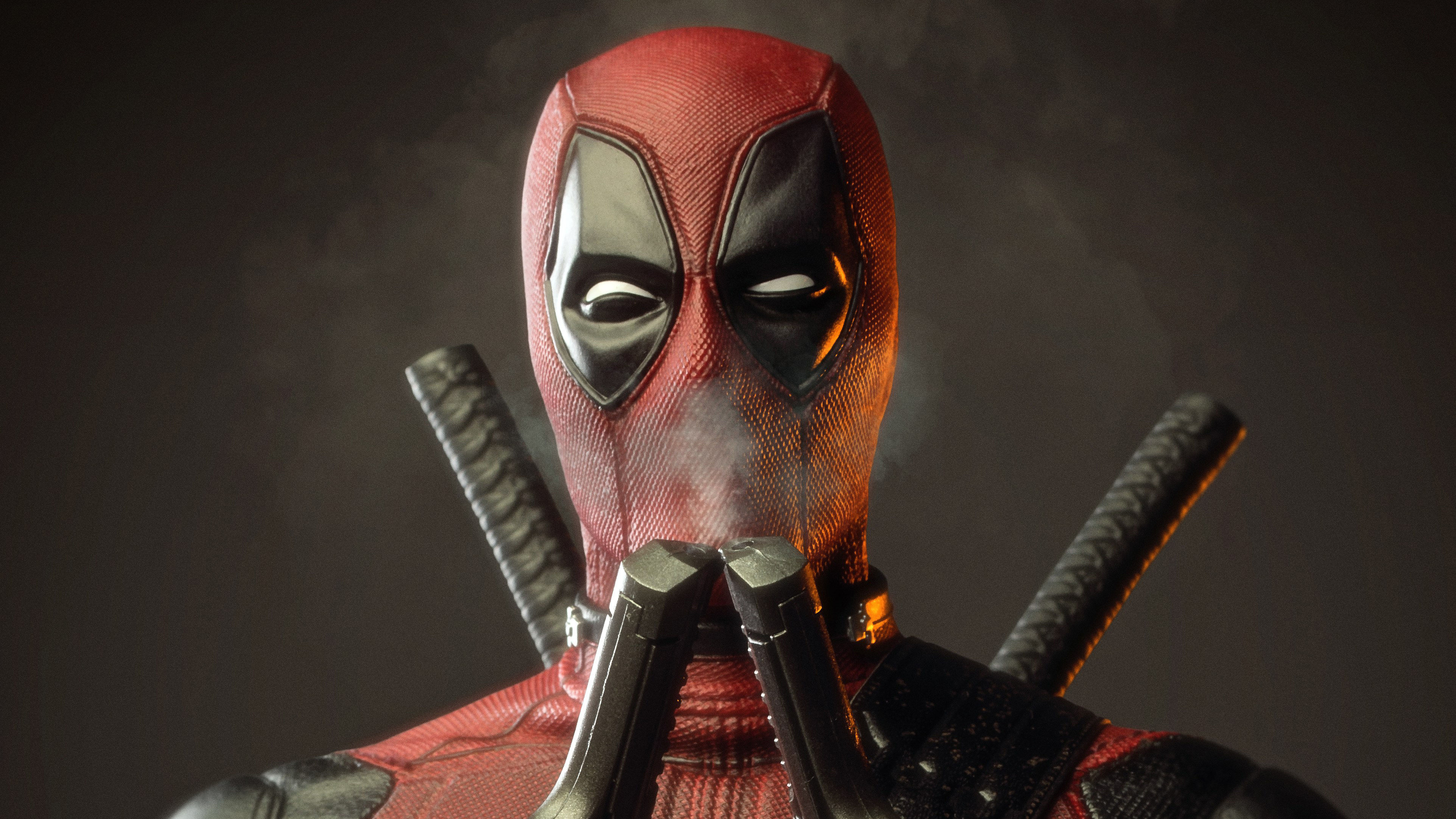 Wallpaper #M7gdTJIBJvJKYCmEwdEf16 Deadpool Smelling Smoke of Two Guns HD Superheroes 4K Wallpapers