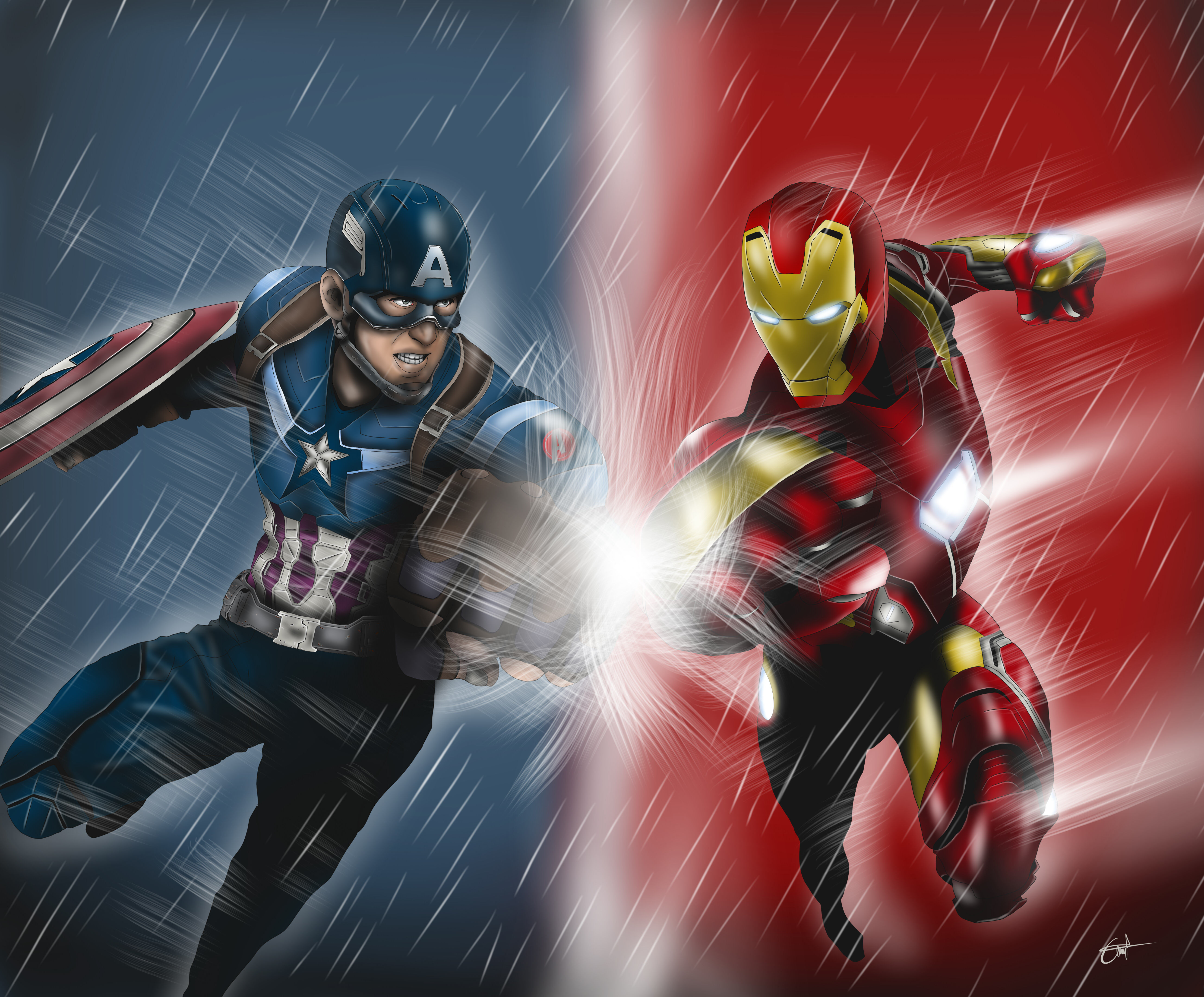 Wallpaper #B0C9D 3840x2400 Captain America vs Iron Man 4K 2020 4K HD 4K Wallpapers