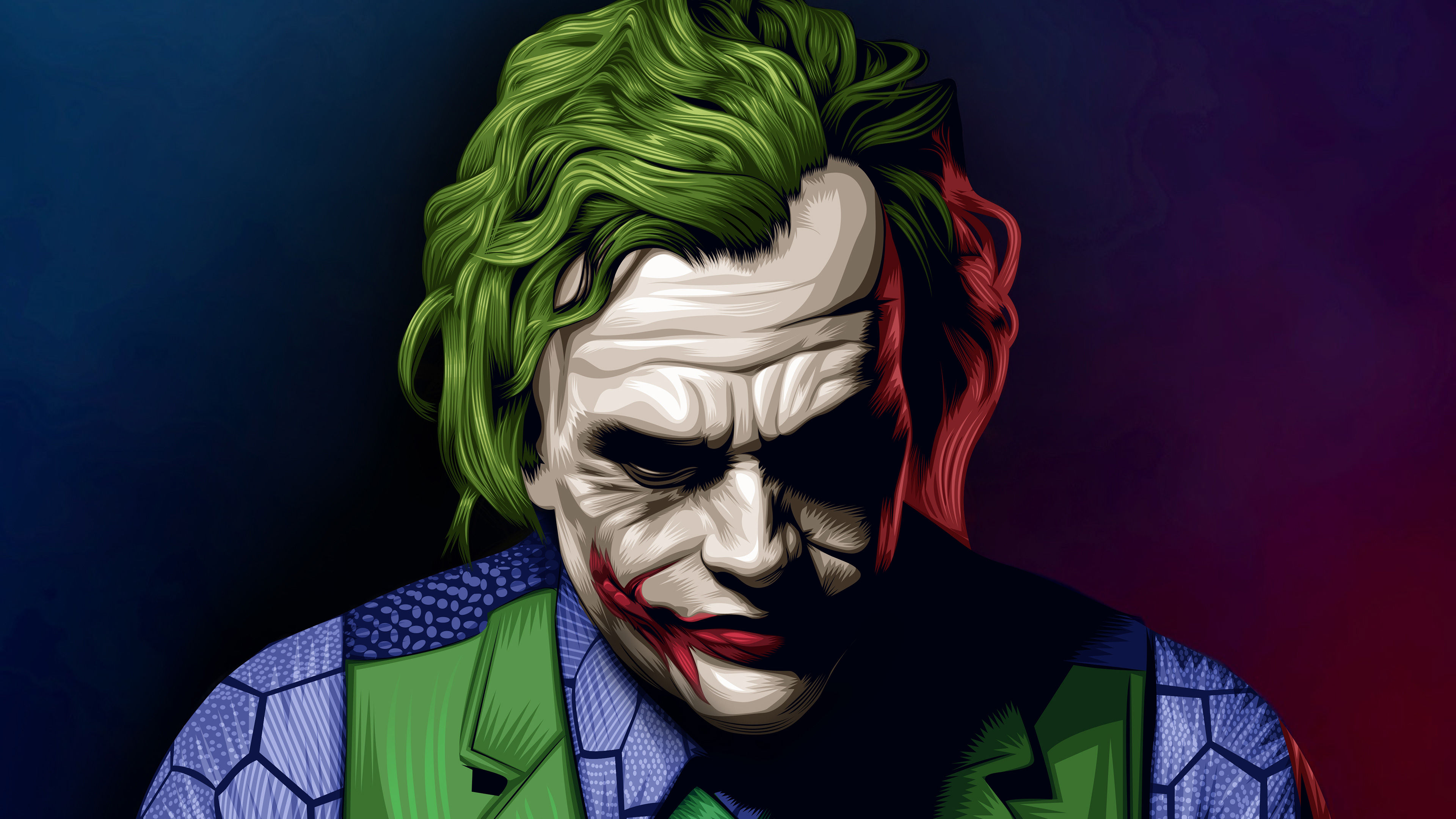 Wallpaper #FGdoEJMBSpphPi3-TvPv74 Joker Heath Ledger Illustration HD Superheroes 4K Wallpapers Images