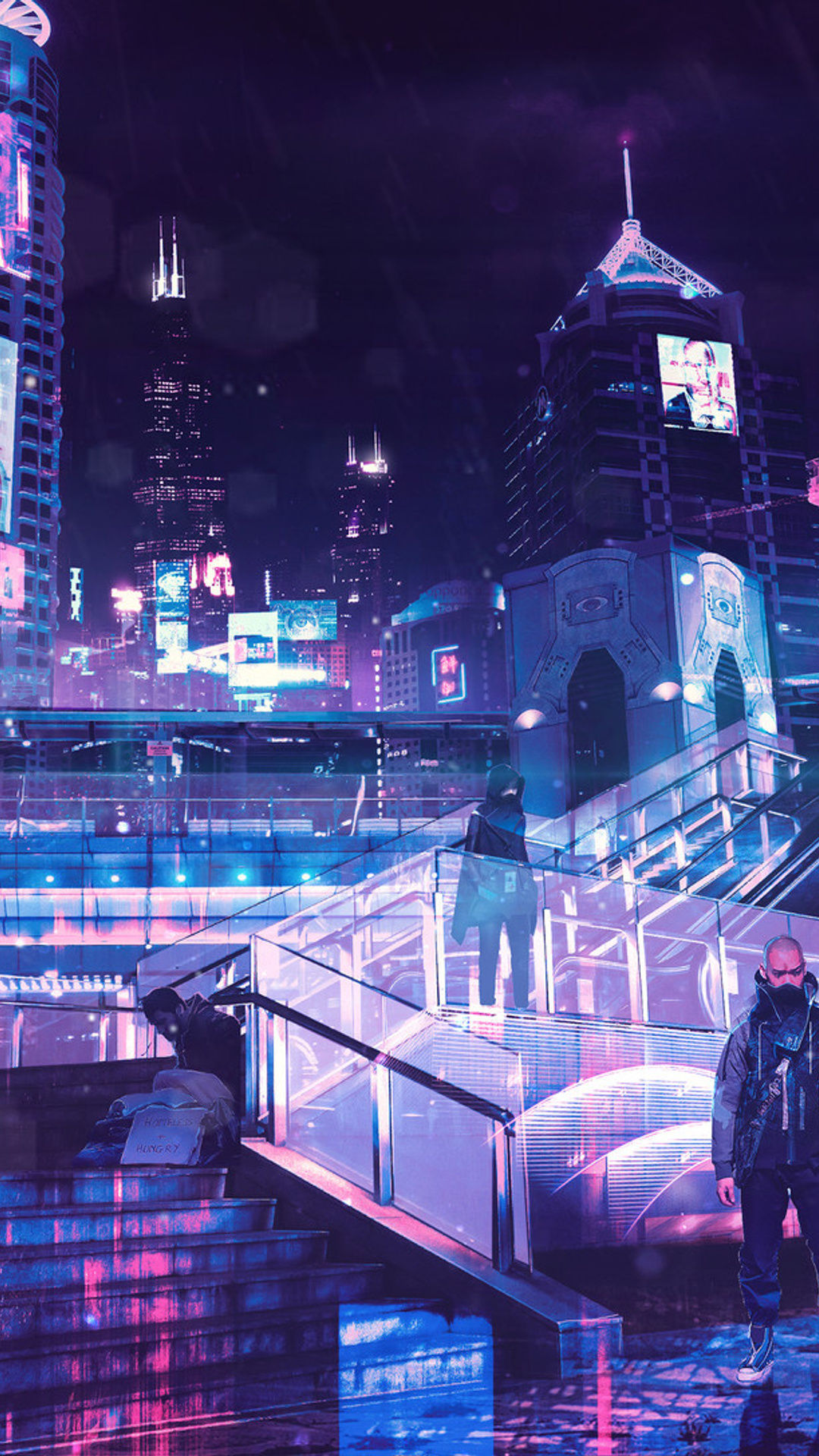 Wallpaper #F2ch7JIBSpphPi3-8lH9197 1080x1920 Cyberpunk Neon City iPhone 76s6 Plus Pixel Xl One Plus 3